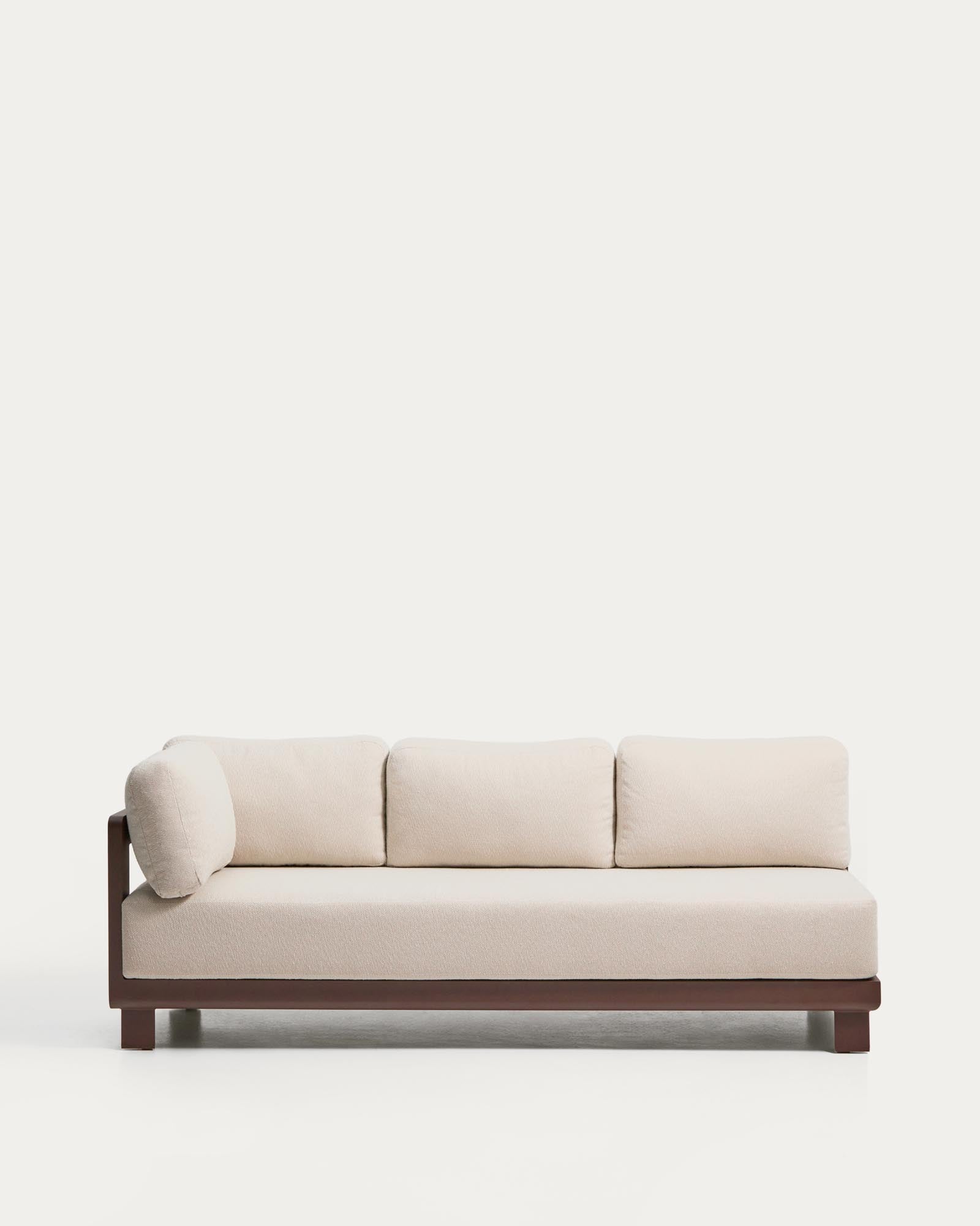 3-Sitzer-Sofa Nerano aus Aluminium in Braun, 208 cm in Braun präsentiert im Onlineshop von KAQTU Design AG. Lounge Sofa ist von Kave Home