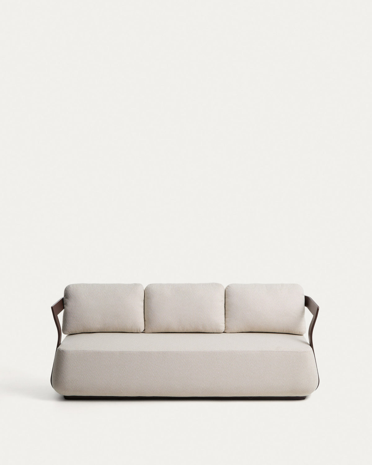 3-Sitzer Sofa Tamaris aus Aluminium in Braun, 217 cm in Braun, Hellbraun, Beige präsentiert im Onlineshop von KAQTU Design AG. Lounge Sofa ist von Kave Home