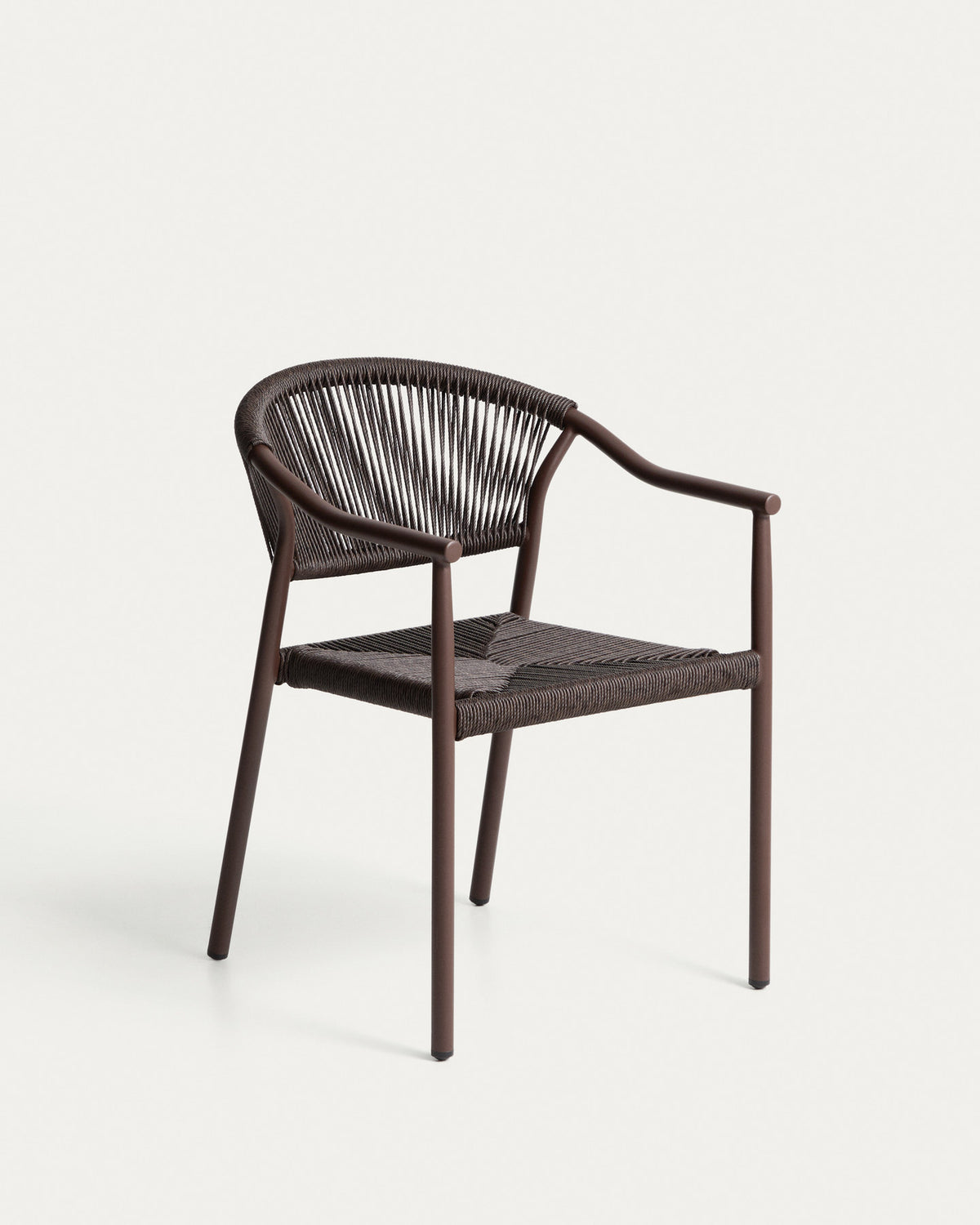Stapelbarer Outdoor-Stuhl Livadia aus Aluminium in Braun in Braun, Hellbraun präsentiert im Onlineshop von KAQTU Design AG. Gartenstuhl ist von Kave Home