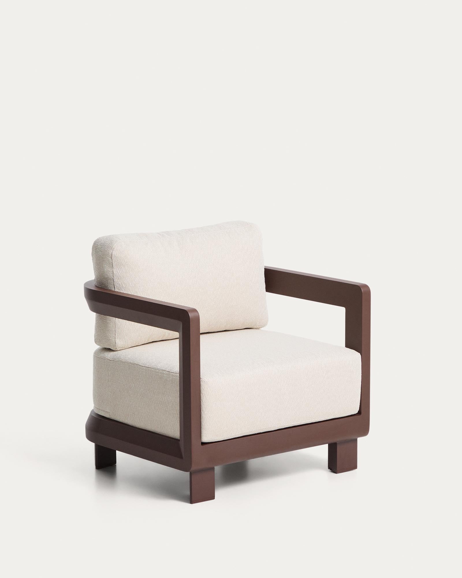 Outdoor-Sessel Nerano aus Aluminium in Braun in Braun präsentiert im Onlineshop von KAQTU Design AG. Outdoor-Sessel ist von Kave Home