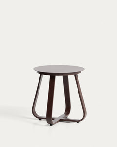 Outdoor Beistelltisch Tamaris aus Aluminium in Braun Ø 48 cm