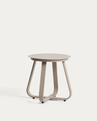 Outdoor Beistelltisch Tamaris aus Aluminium in Taupe Ø 48 cm