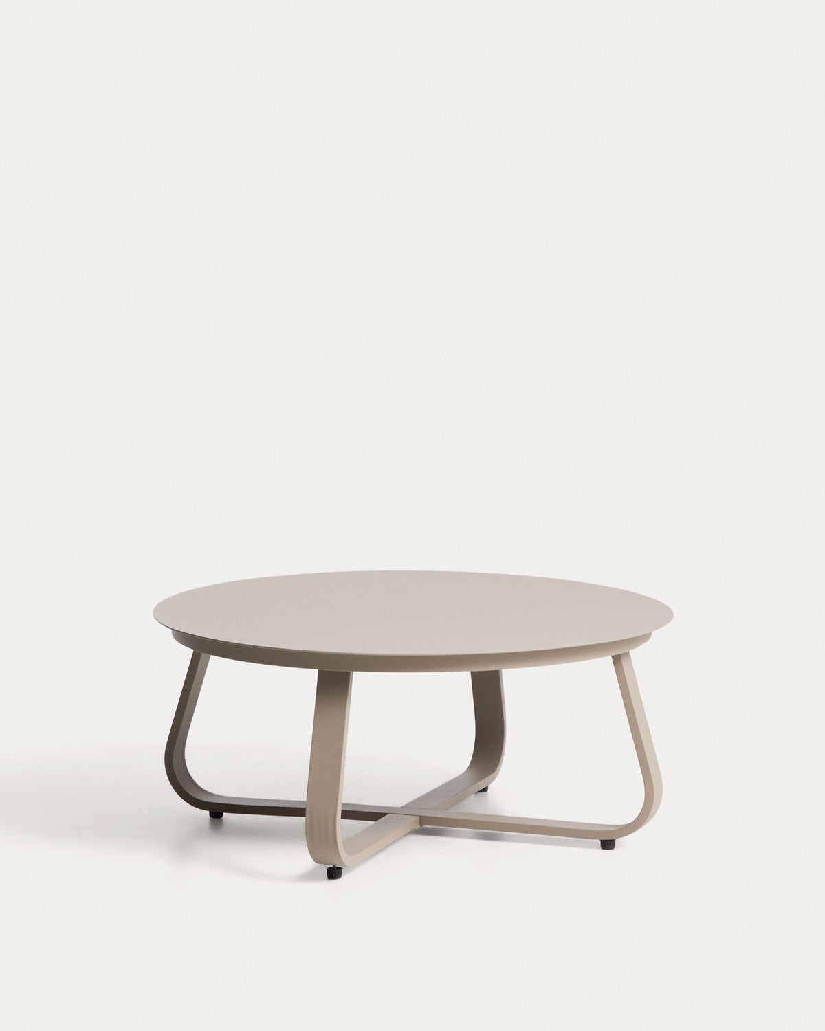 Outdoor Couchtisch Tamaris aus Aluminium in Taupe Ø 80 cm in Taupe, Beige, Ecru präsentiert im Onlineshop von KAQTU Design AG. Loungetisch ist von Kave Home