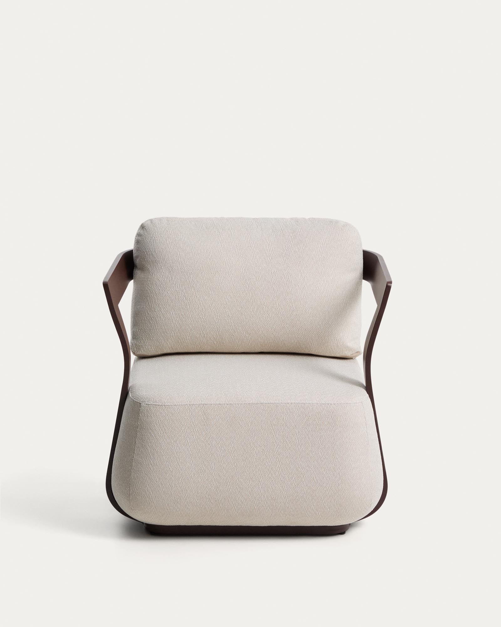 Stylischer Outdoor-Sessel Tamaris aus leichtem Aluminium in ansprechendem Braun, perfekt für gemütliche Momente im Freien.