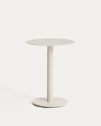 Beistelltisch Asinara aus ecrufarbenem Aluminium, Ø 40 cm