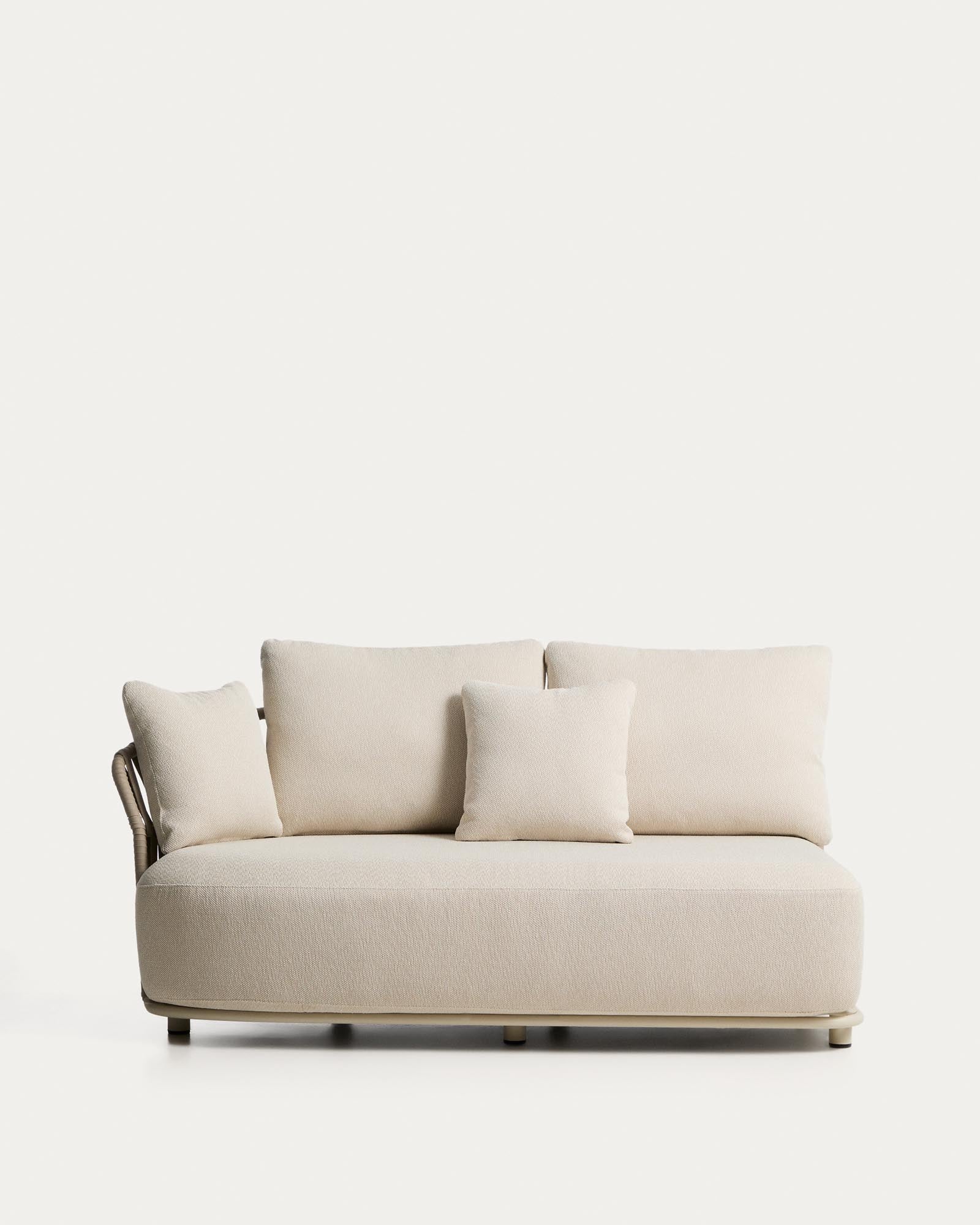 Ecrufarbenes 2-Sitzer-Sofa Osani mit taupefarbenem Seil, 170 cm in Taupe präsentiert im Onlineshop von KAQTU Design AG. Lounge Sofa ist von Kave Home
