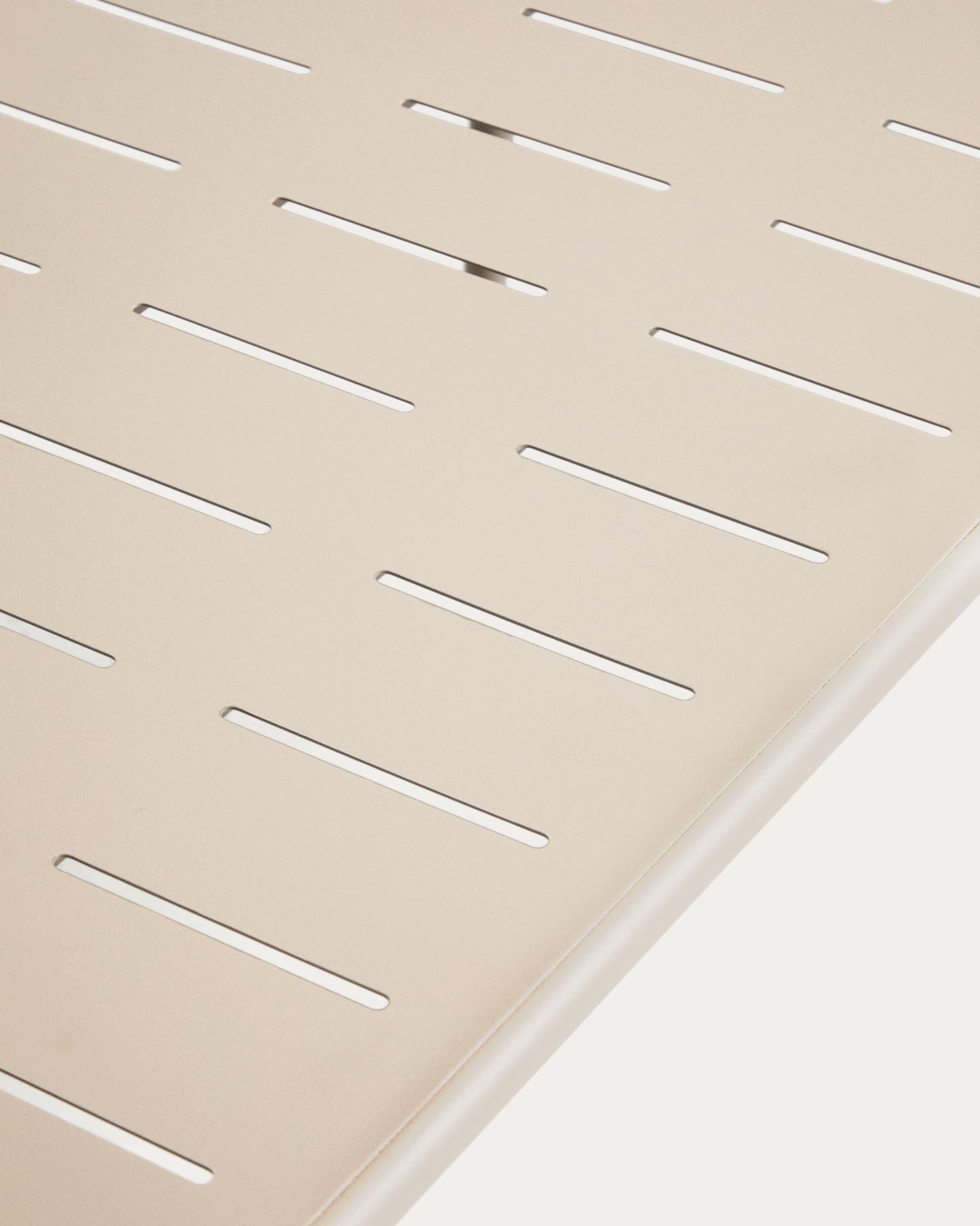 Set Zivia mit 2 Sesseln aus ecrufarbenem Seil und taupefarbenem verzinktem Stahl und Tisch aus taupefarbenem verzinktem Stahl 90 x 50 cm in Beige präsentiert im Onlineshop von KAQTU Design AG. Loungeset ist von Kave Home