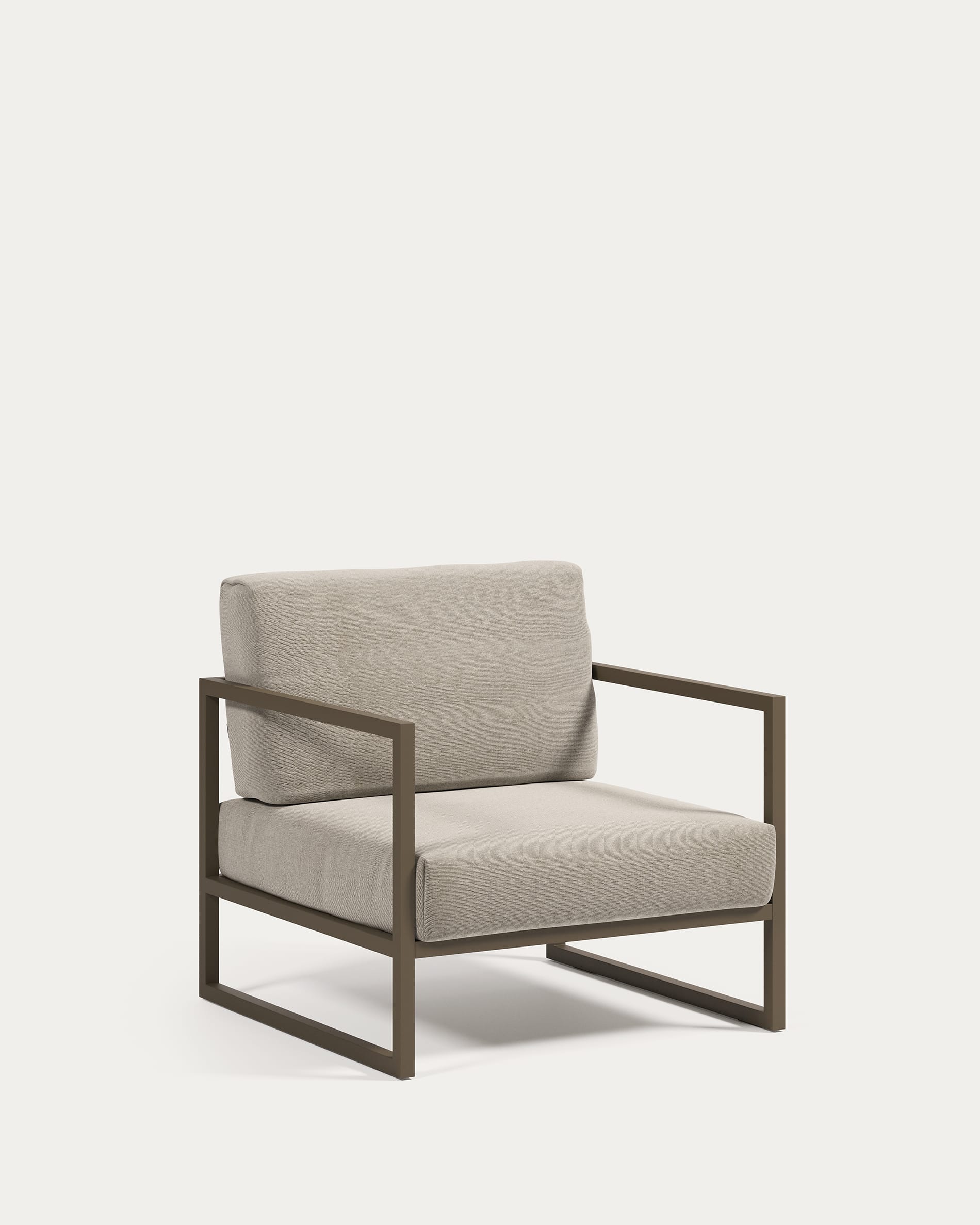 Fauteuil Comova 100% extérieur gris clair et aluminium vert