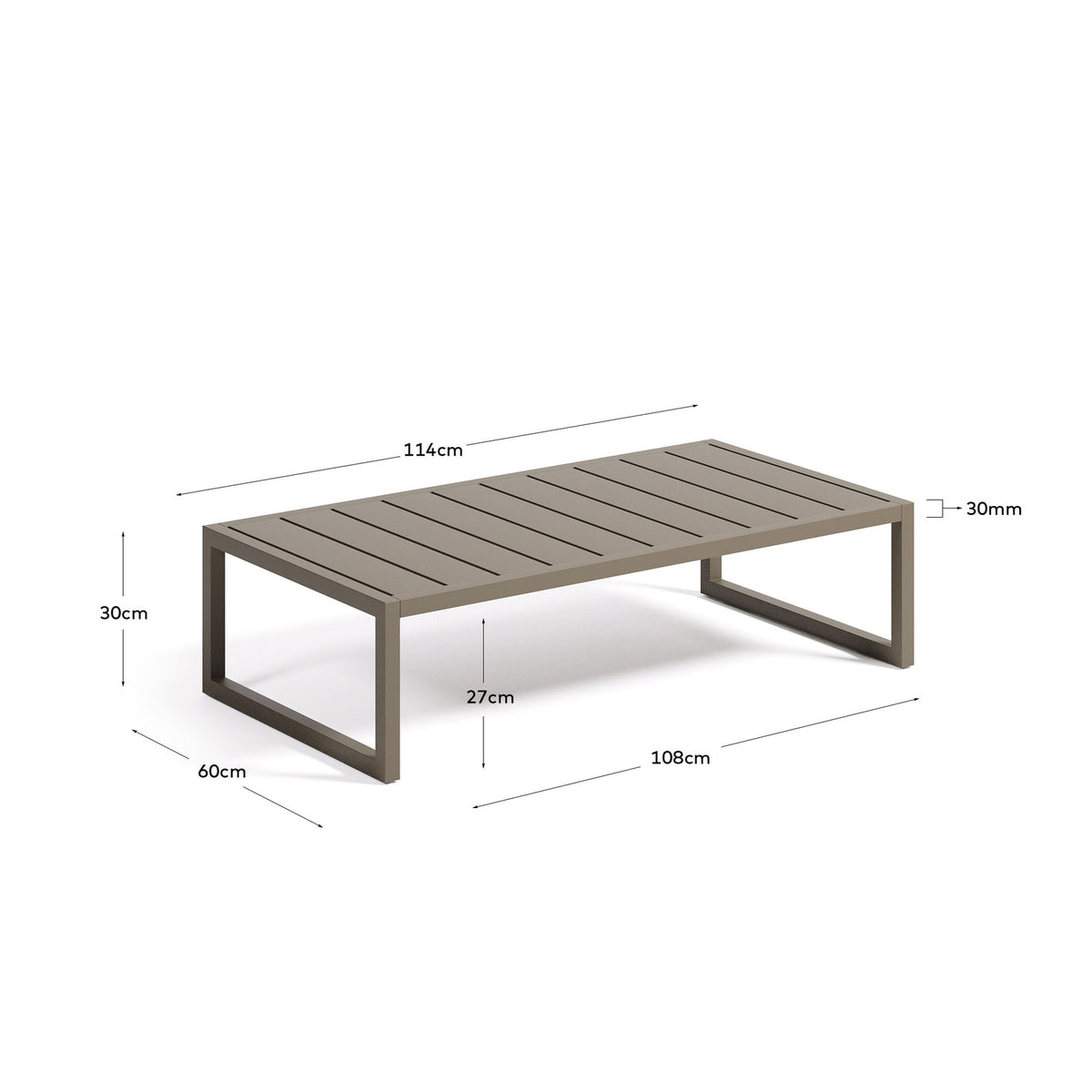 Couchtisch Comova 100% outdoor aus Aluminium grün 60 x 114 cm in Grün präsentiert im Onlineshop von KAQTU Design AG. Loungetisch ist von Kave Home