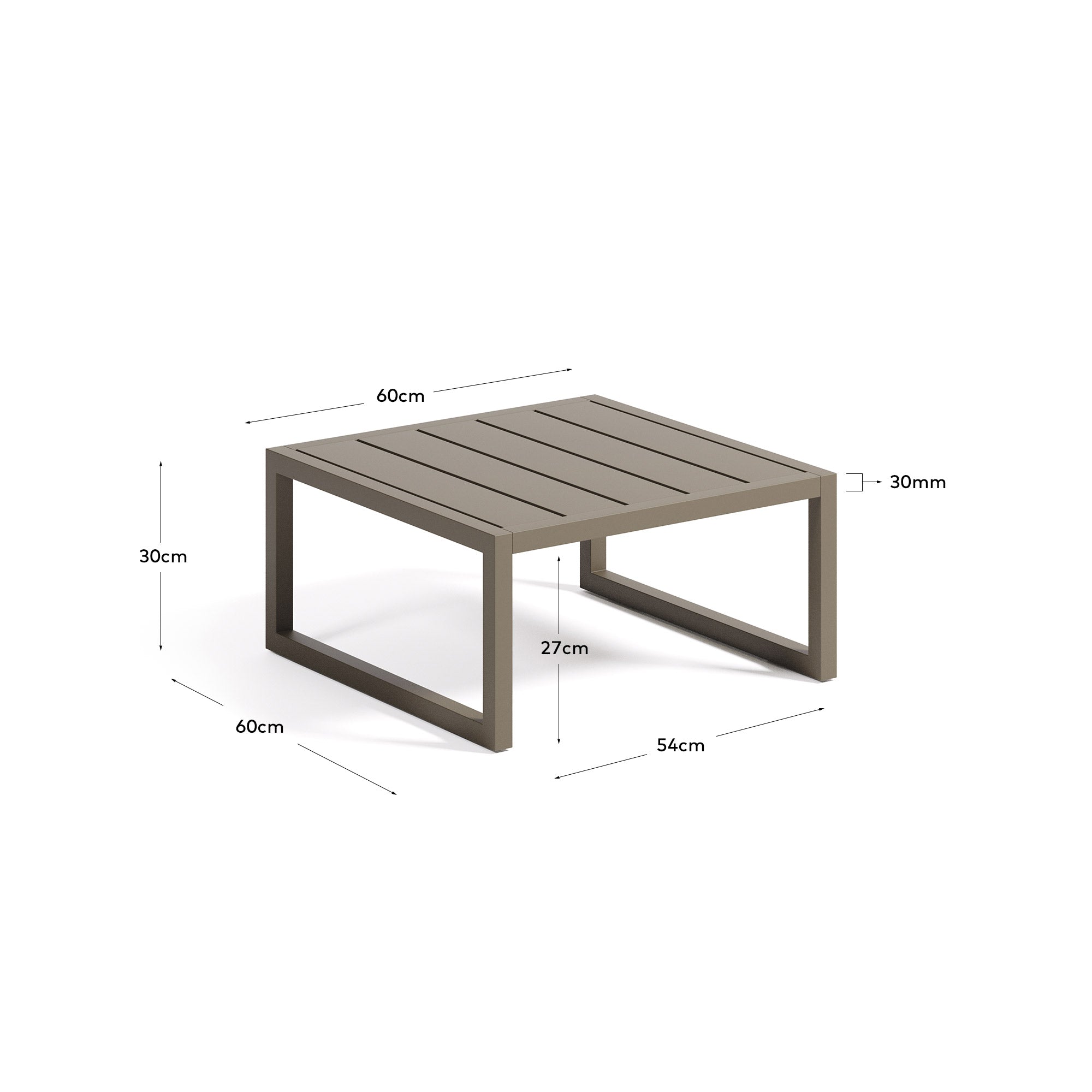 Comova side table 100% outdoor, made of green aluminum, 60 x 60 cm