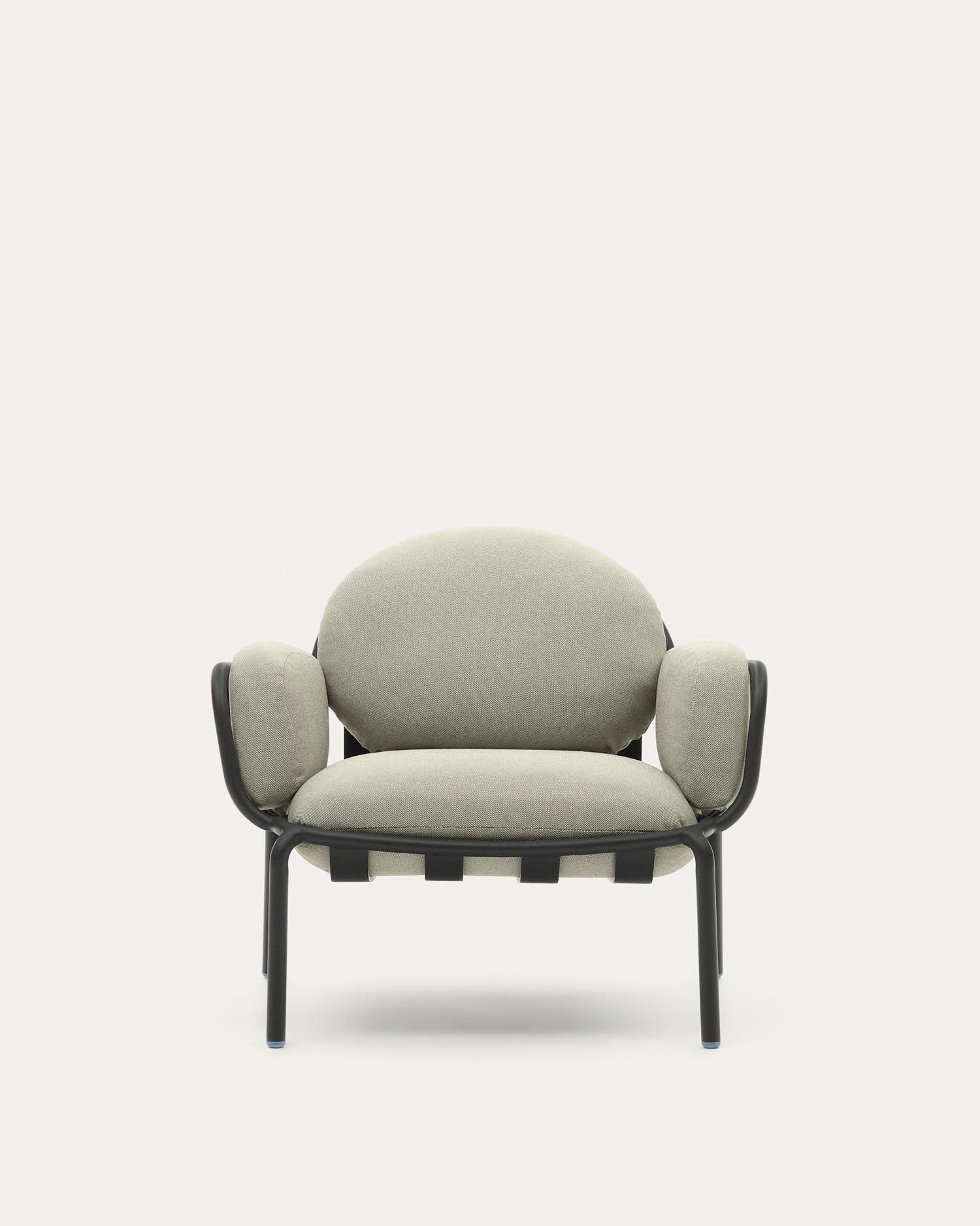 Outdoor armchair Joncols with reference in beige made of aluminum with gray-painted finish