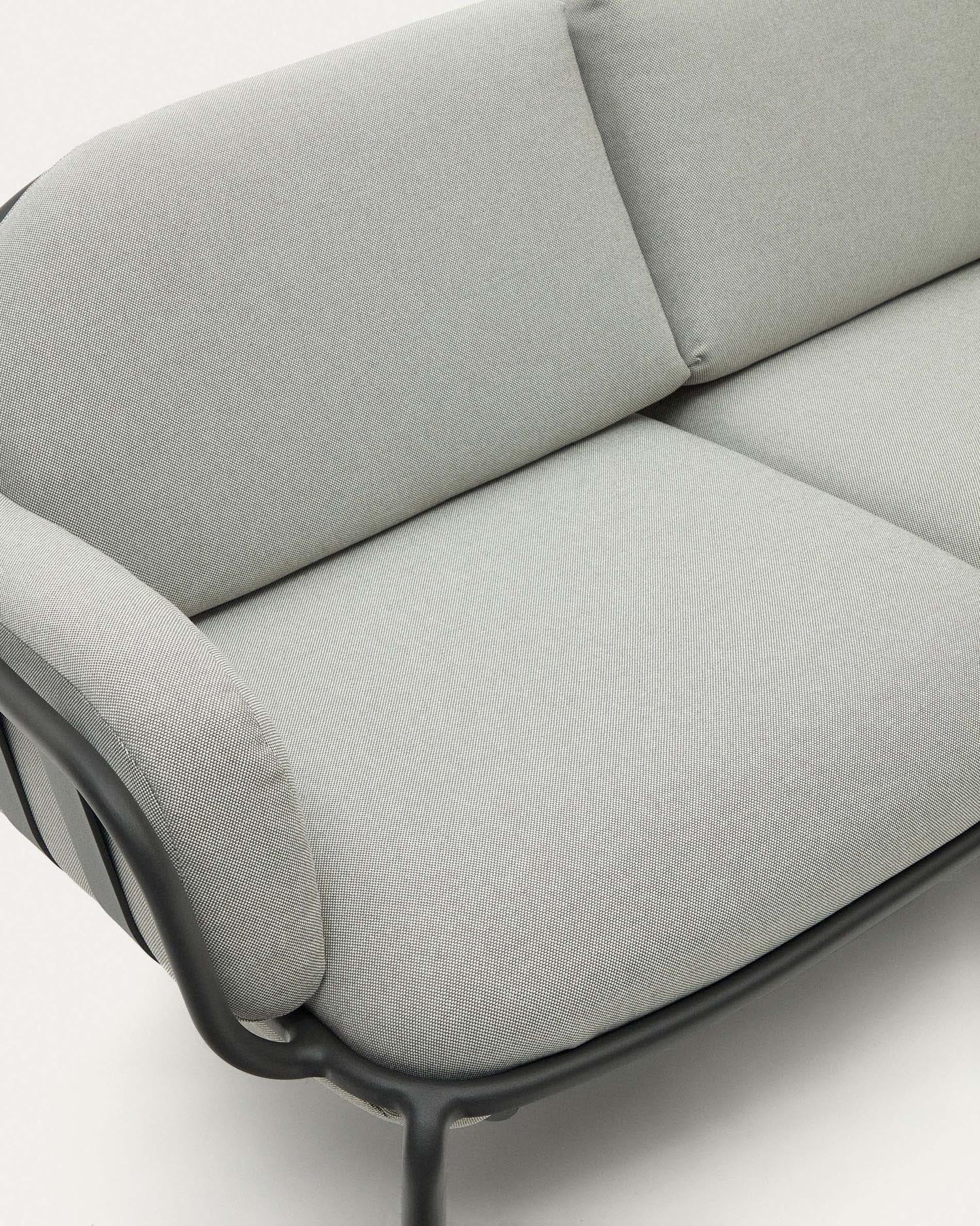 Modernes 2-Sitzer-Gartensofa aus Aluminium in Grau, 165 cm, perfekt für komfortable und stilvolle Outdoor-Bereiche.
