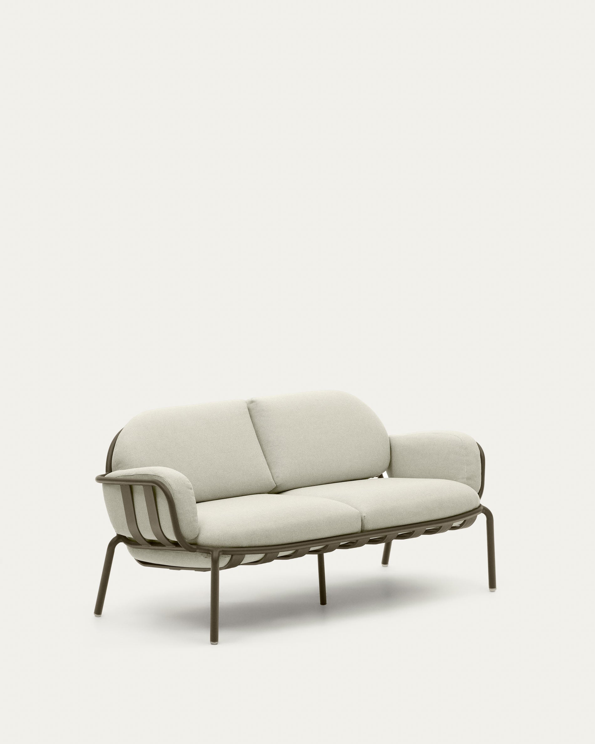 Stilvolles 2-Sitzer-Gartensofa aus grünem Aluminium, 164 cm, perfekt für zeitgemäße und komfortable Outdoor-Bereiche.