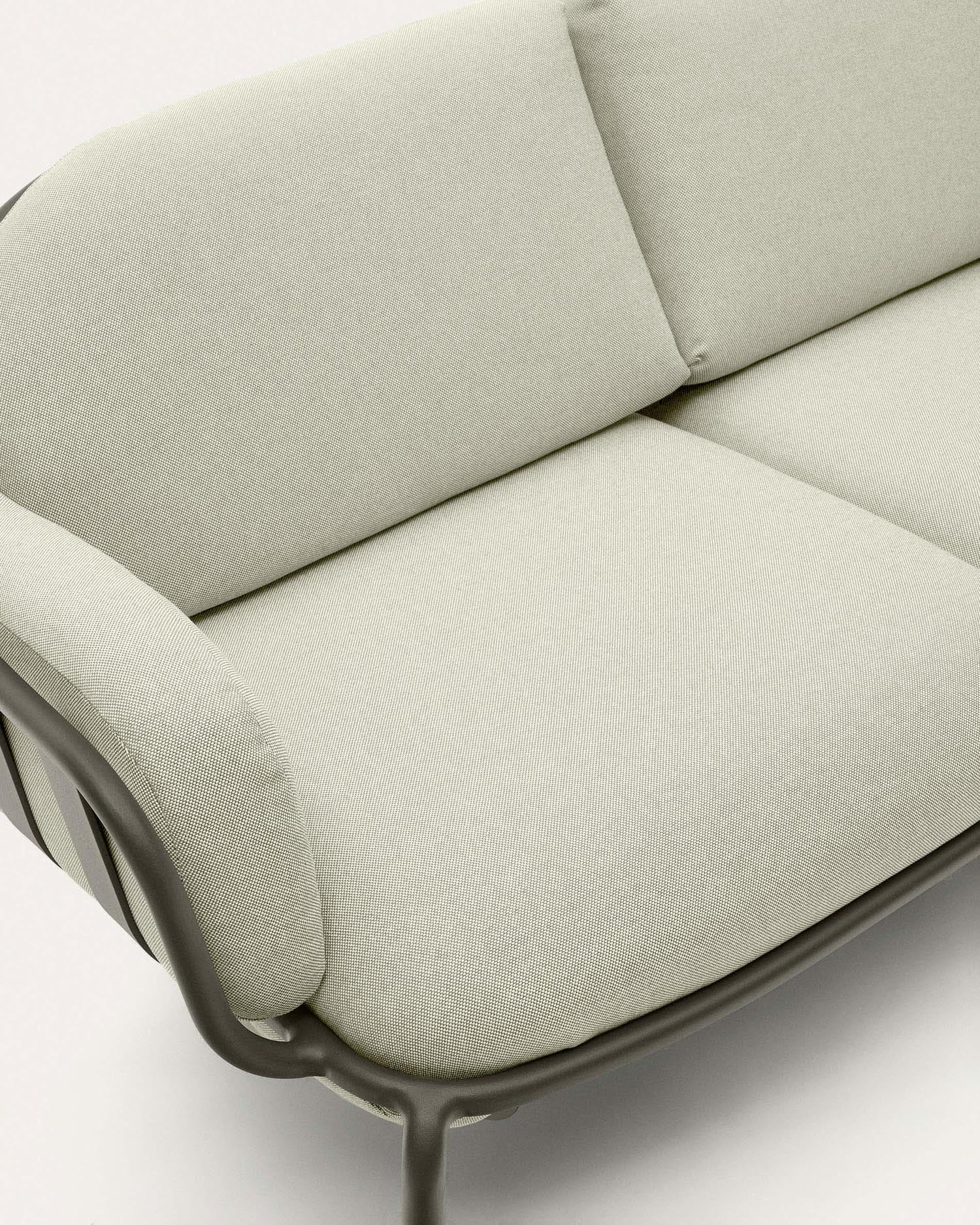 Elegantes 2-Sitzer-Gartensofa aus grünem Aluminium, 164 cm, ideal für moderne und gemütliche Außenbereiche.