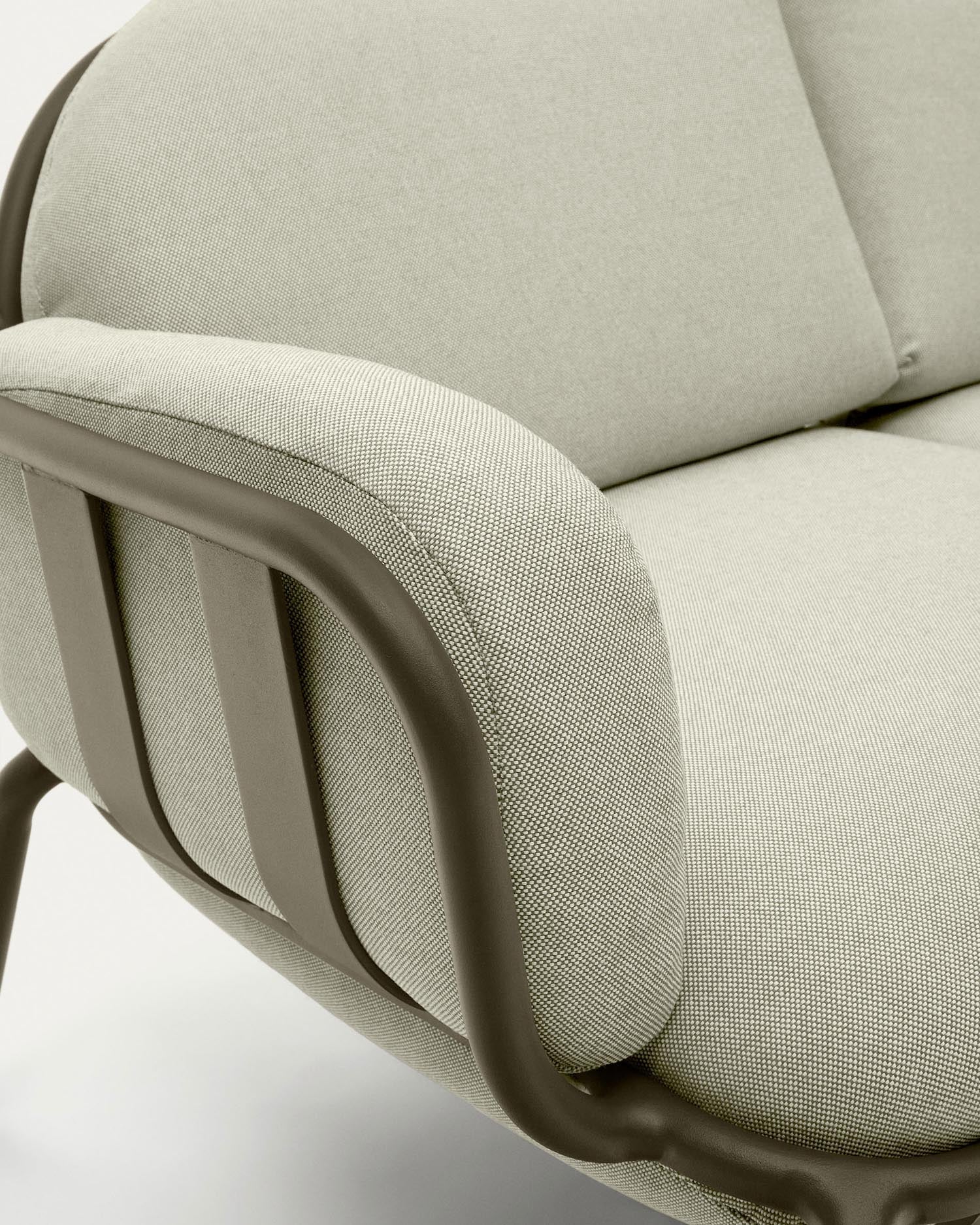 Elegantes 2-Sitzer-Gartensofa aus grünem Aluminium, 164 cm, ideal für moderne und gemütliche Außenbereiche.