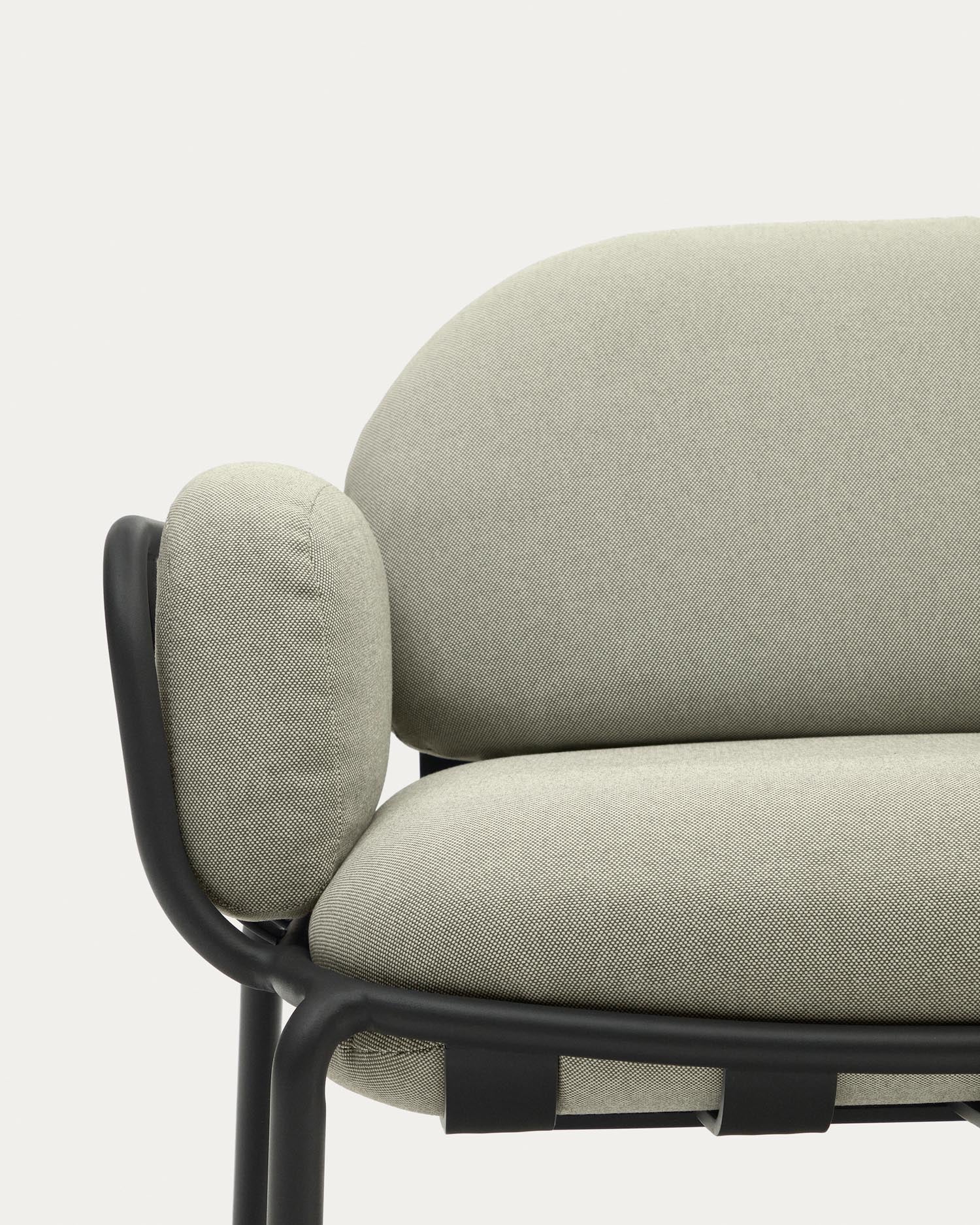 2-seater outdoor sofa Joncols with reference in beige made of aluminum with gray-painted finish