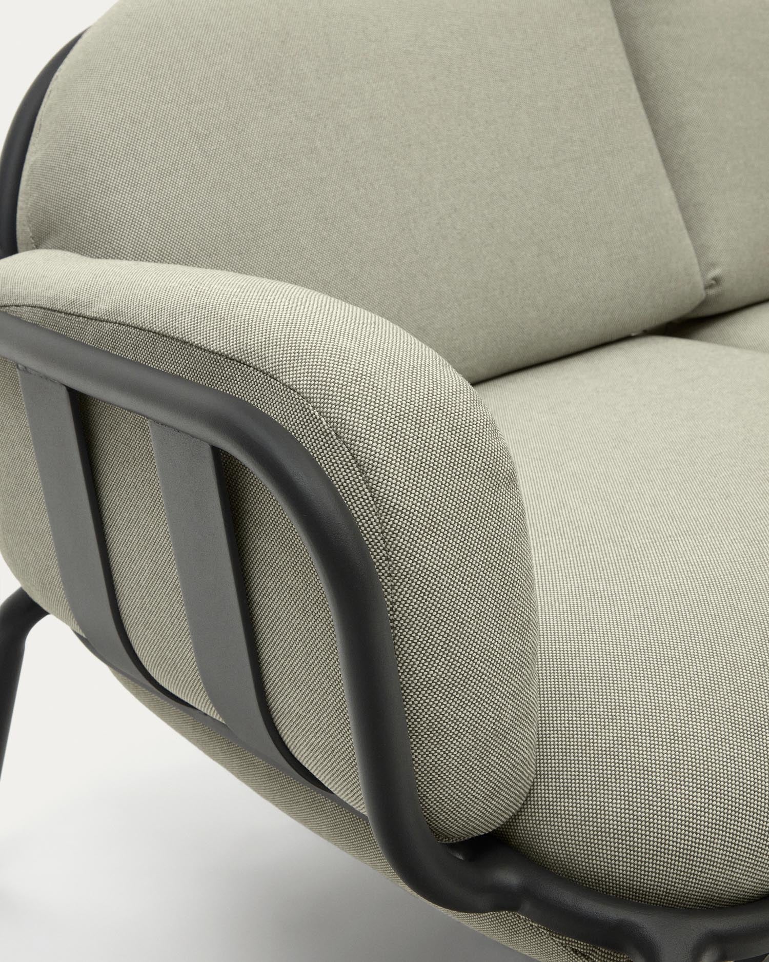 2-seater outdoor sofa Joncols with reference in beige made of aluminum with gray-painted finish