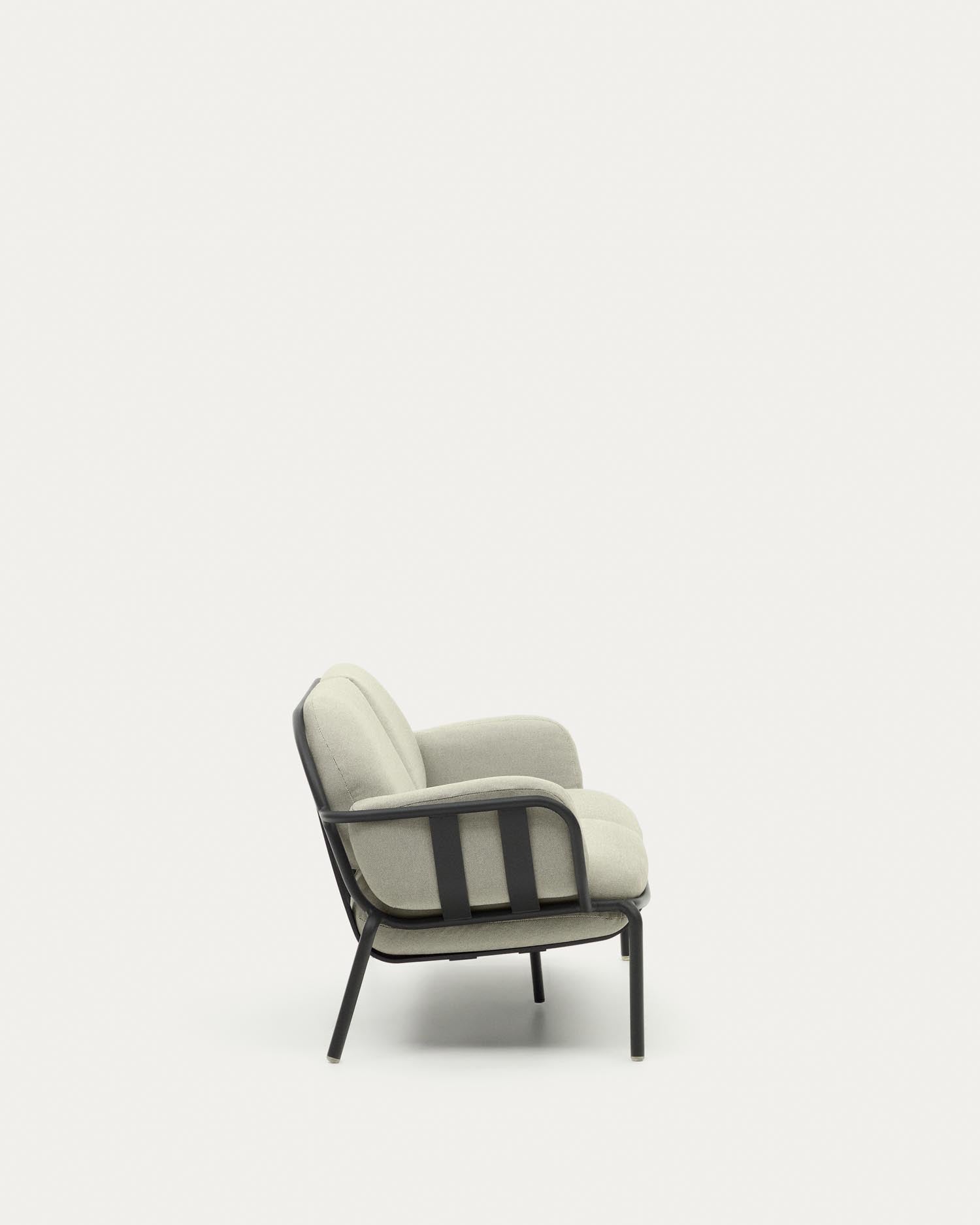 2-seater outdoor sofa Joncols with reference in beige made of aluminum with gray-painted finish