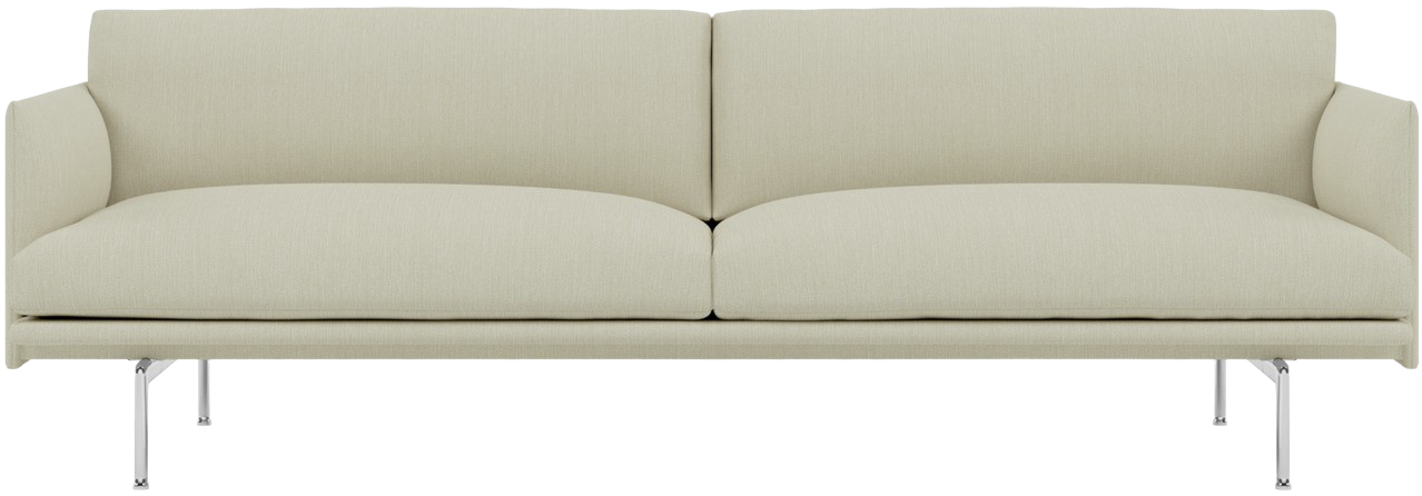 Outline 3er Sofa in Sandgelb / Chrom präsentiert im Onlineshop von KAQTU Design AG. 3er Sofa ist von Muuto