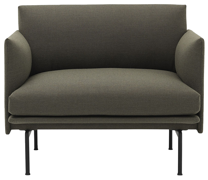Outline Stuhl in Olivgrün / Schwarz präsentiert im Onlineshop von KAQTU Design AG. Sessel ist von Muuto