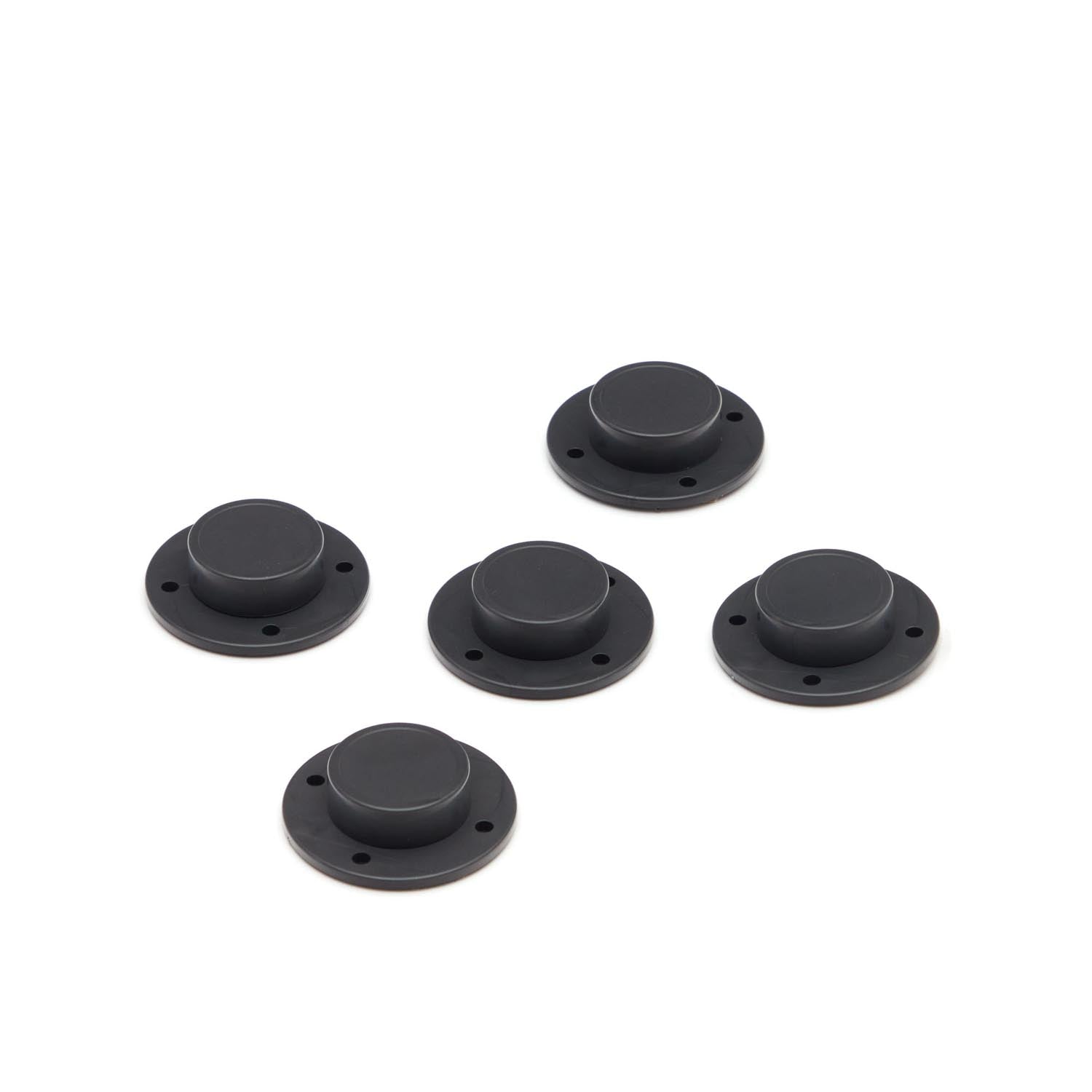 Set aus 5 verstellbaren Beinen mit Klebefläche für Litto Regal. in Schwarz präsentiert im Onlineshop von KAQTU Design AG. Regalsystem Einzelteile ist von Kave Home