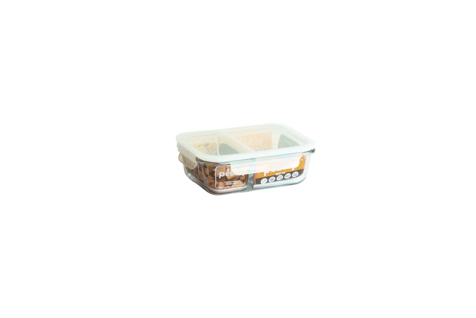 Pebbly Lunch-Box aus Glas 950ml, 20x15x6cm - KAQTU Design
