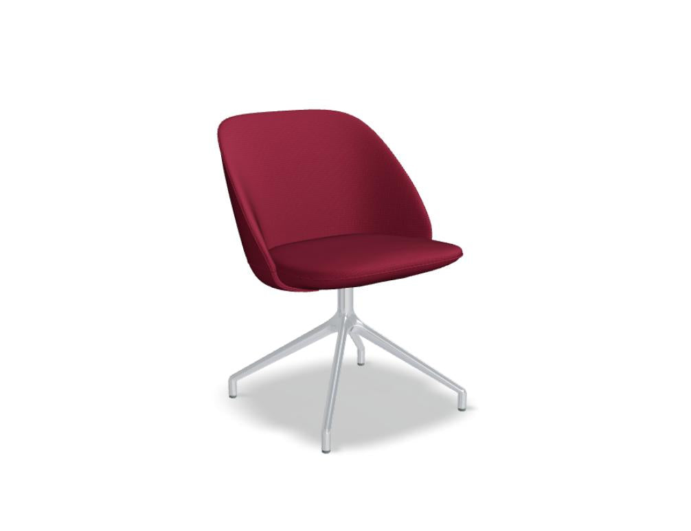 Paralel PR1PP19 - Sessel mit poliertem Aluminiumgestell in Rot präsentiert im Onlineshop von KAQTU Design AG. Drehsessel ist von Mdd