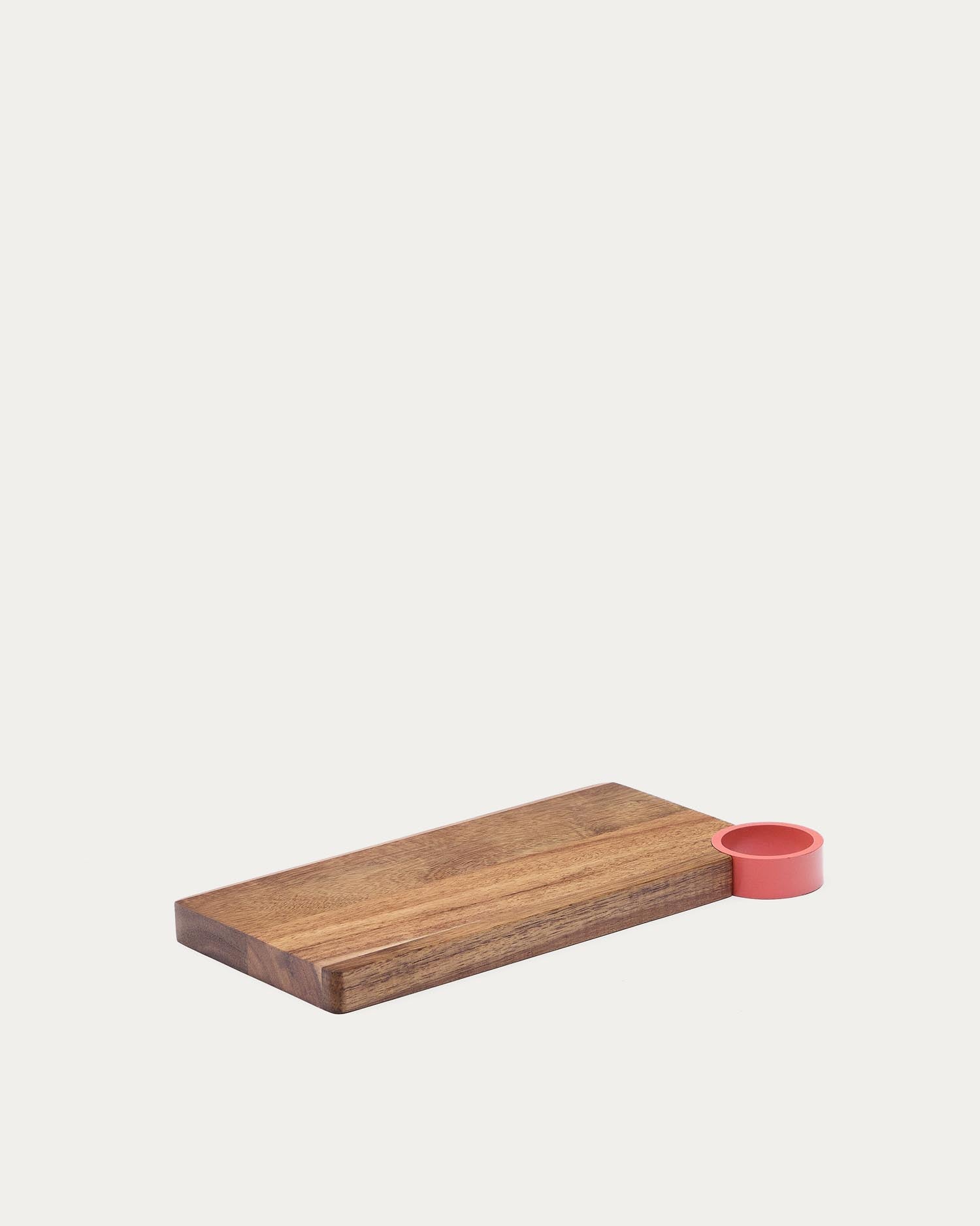 Servierbrett Zairin aus Akazienholz und rosafarbenem Metall, FSC 100 % in Rot präsentiert im Onlineshop von KAQTU Design AG. Tablett ist von Kave Home