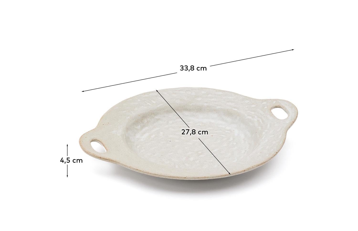 Flacher Teller Zunel aus Keramik in Beige in Braun präsentiert im Onlineshop von KAQTU Design AG. Teller ist von Kave Home
