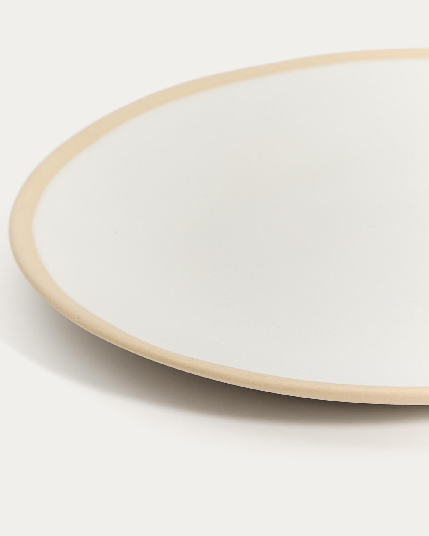 Dessertteller Azir aus Keramik in Beige in Weiß präsentiert im Onlineshop von KAQTU Design AG. Teller ist von Kave Home