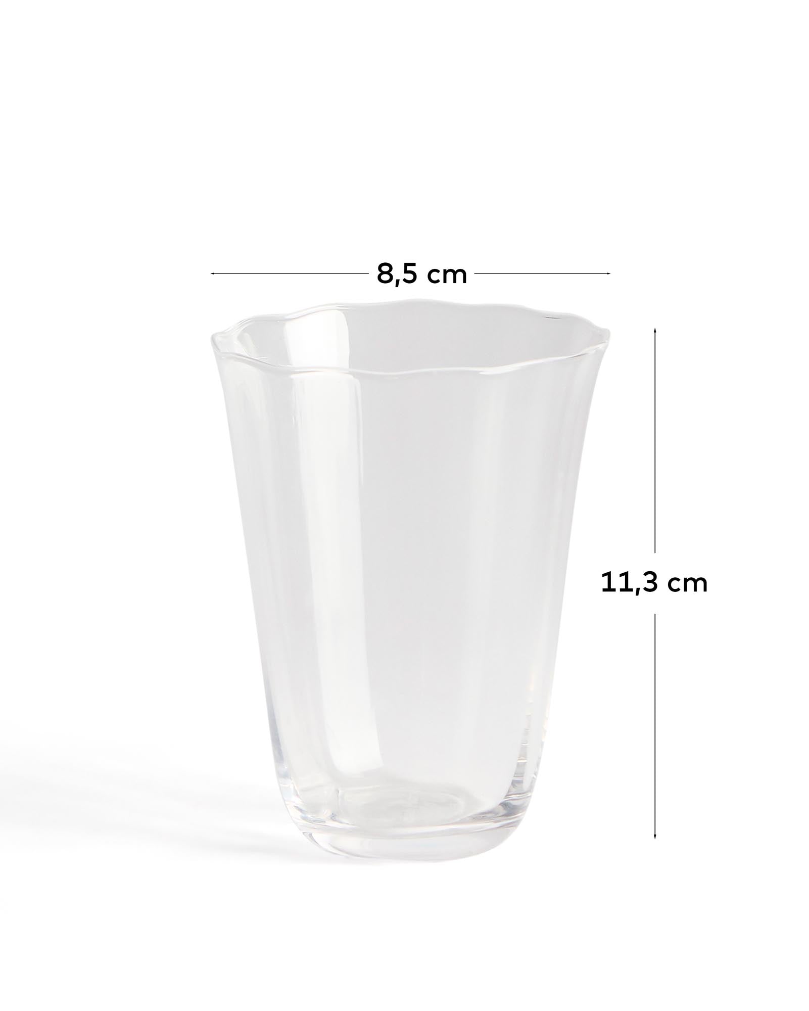 Schlichtes und modernes Wasserglas Neia aus klarem Glas, 14,5 cl, perfekt für jeden Anlass und zur stilvollen Servierung von Getränken.