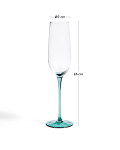 Sektglas Irides aus blau und klarem Glas, 24,5 cl