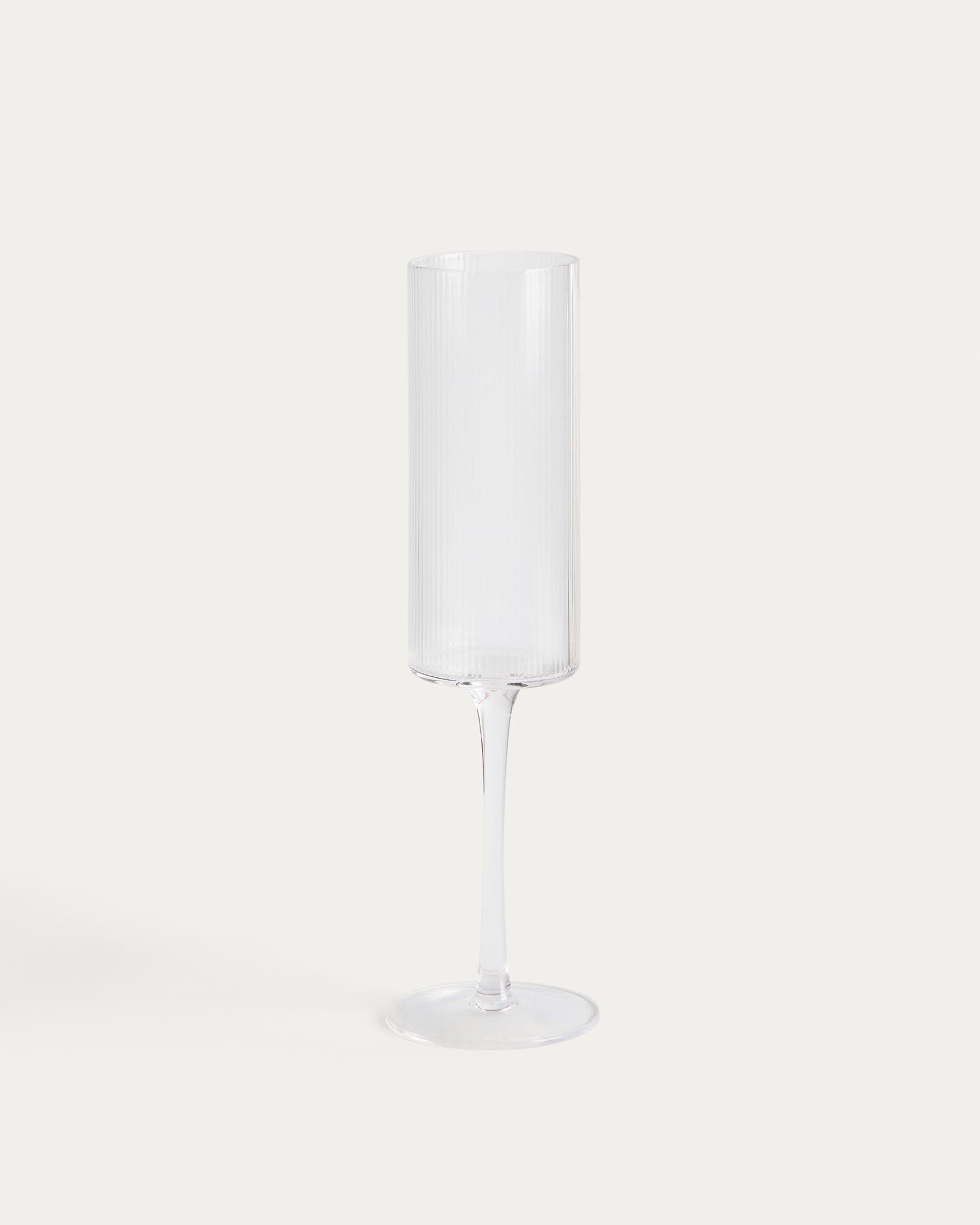 Sektglas Eluria aus klarem Glas, 24,5 cl in Transparent präsentiert im Onlineshop von KAQTU Design AG. Champagner Flutes ist von Kave Home