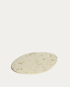 Servierbrett Convia aus weisser und brauner Keramik 26 x 36,5 cm