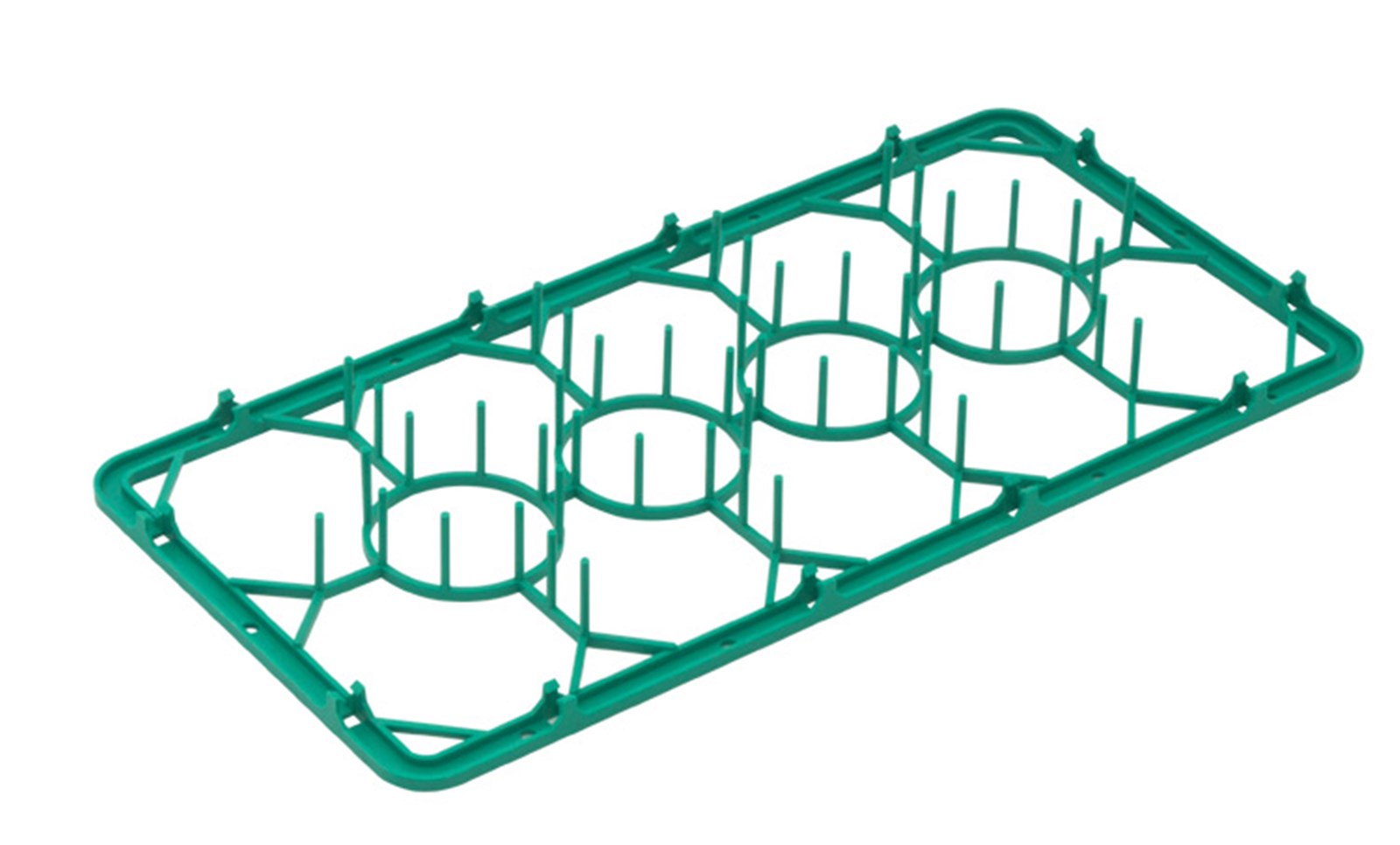 Einsatz grün in halben Korb 50x25cm für Tasssen 14 Fächer - KAQTU Design