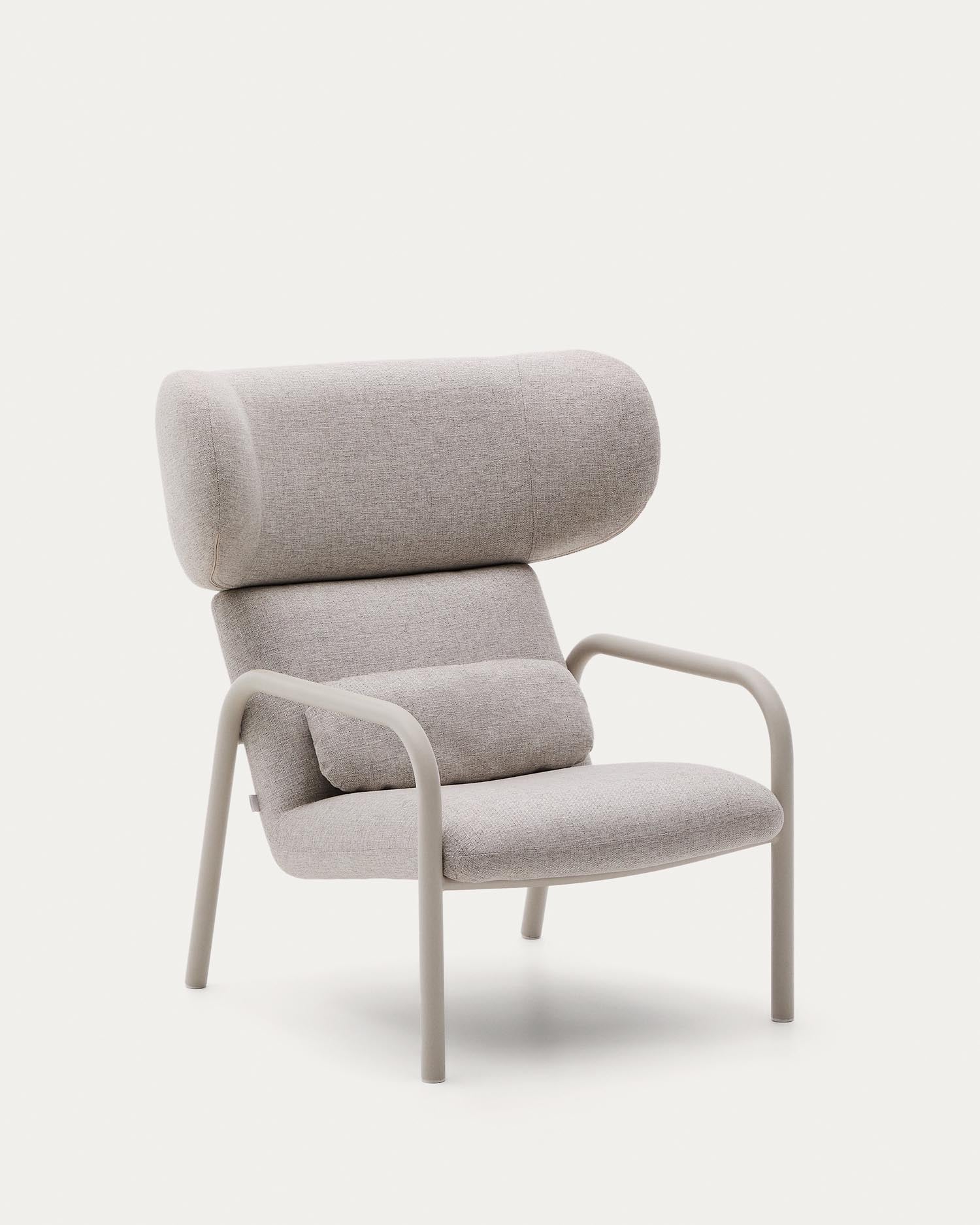 Sessel Inari in Beige und beiger lackierter Stahl FSC Mix Credit in Beige präsentiert im Onlineshop von KAQTU Design AG. Sessel ist von Kave Home