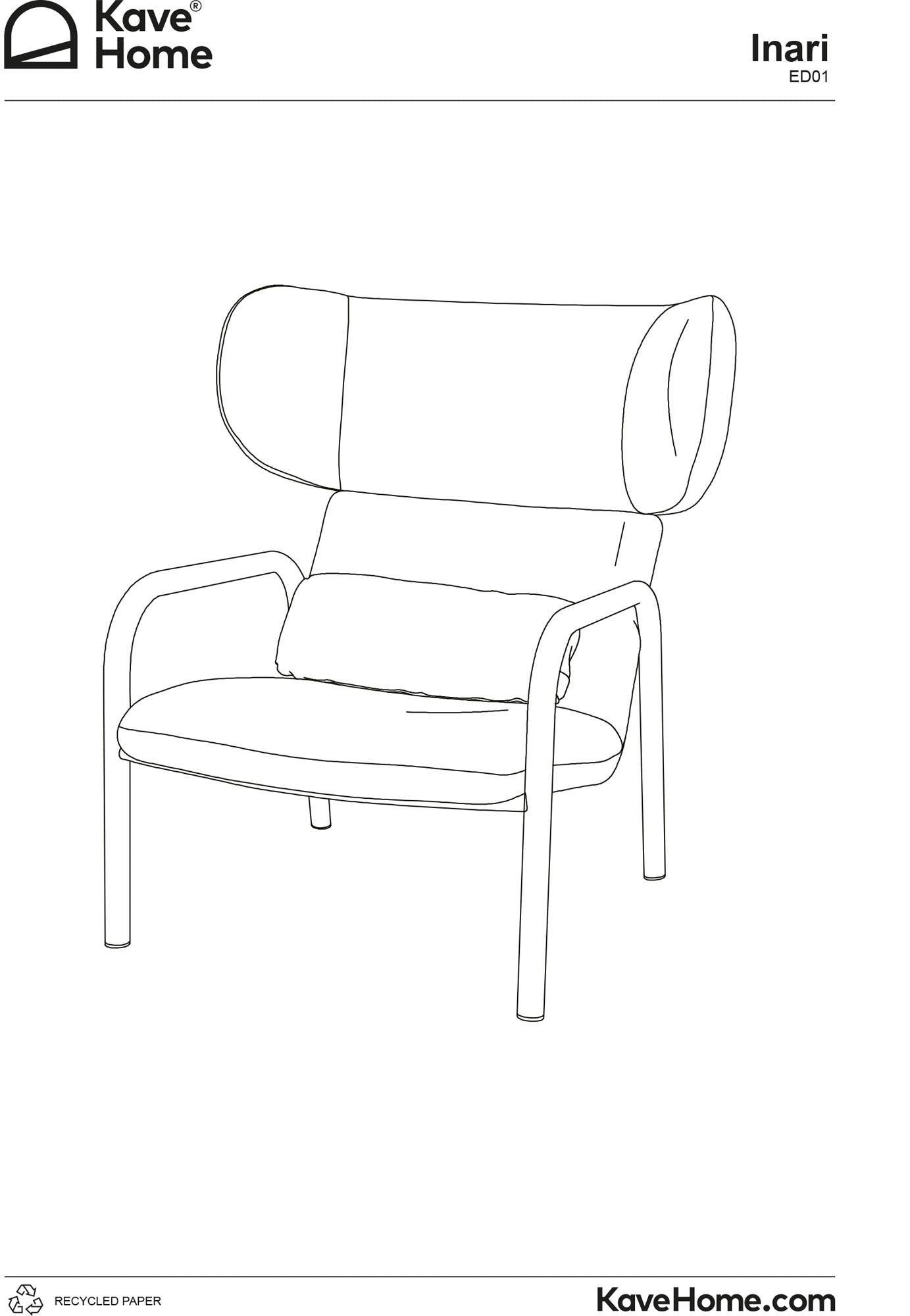 Sessel Inari in Beige und beiger lackierter Stahl FSC Mix Credit in Beige präsentiert im Onlineshop von KAQTU Design AG. Sessel ist von Kave Home