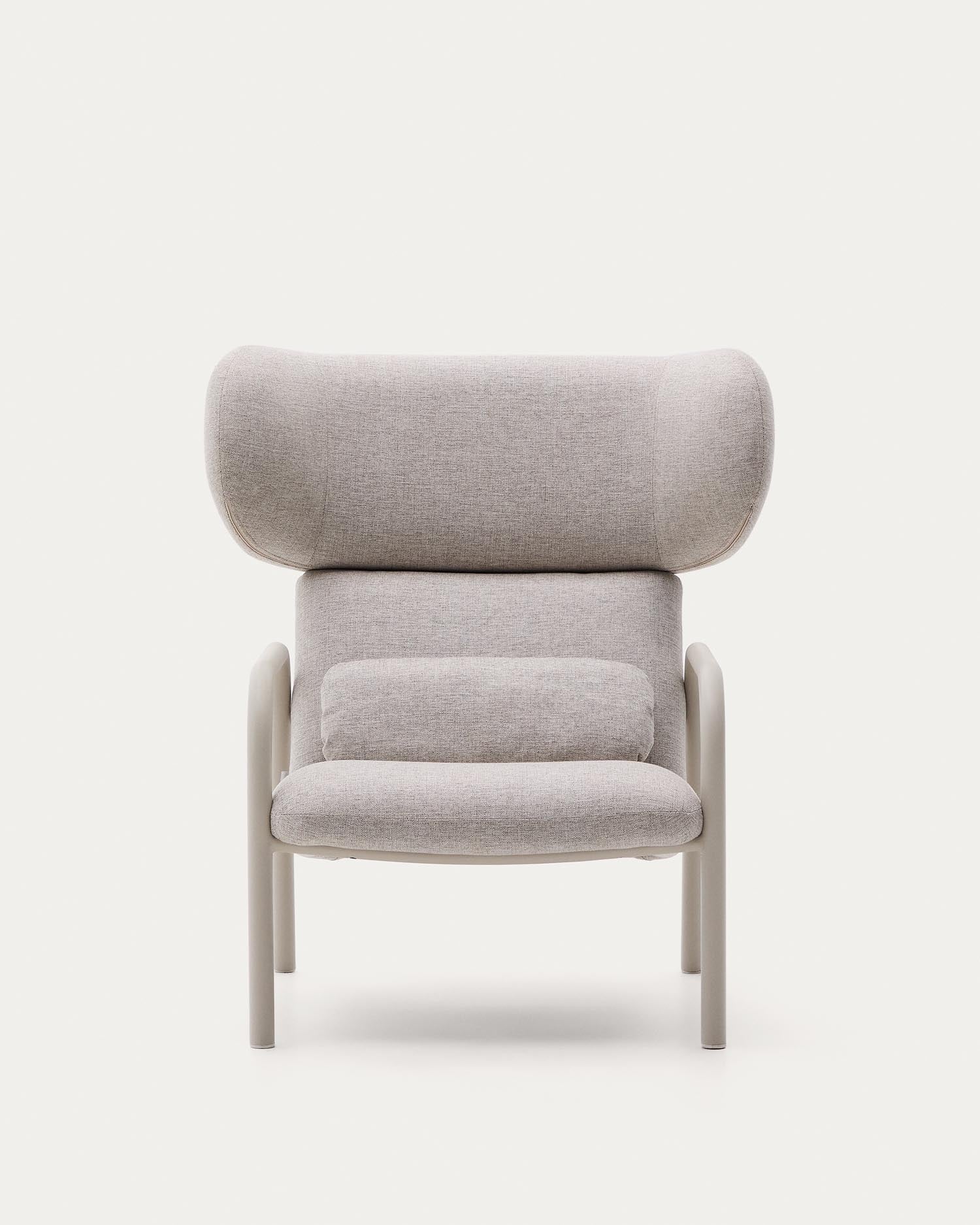 Sessel Inari in Beige und beiger lackierter Stahl FSC Mix Credit in Beige präsentiert im Onlineshop von KAQTU Design AG. Sessel ist von Kave Home