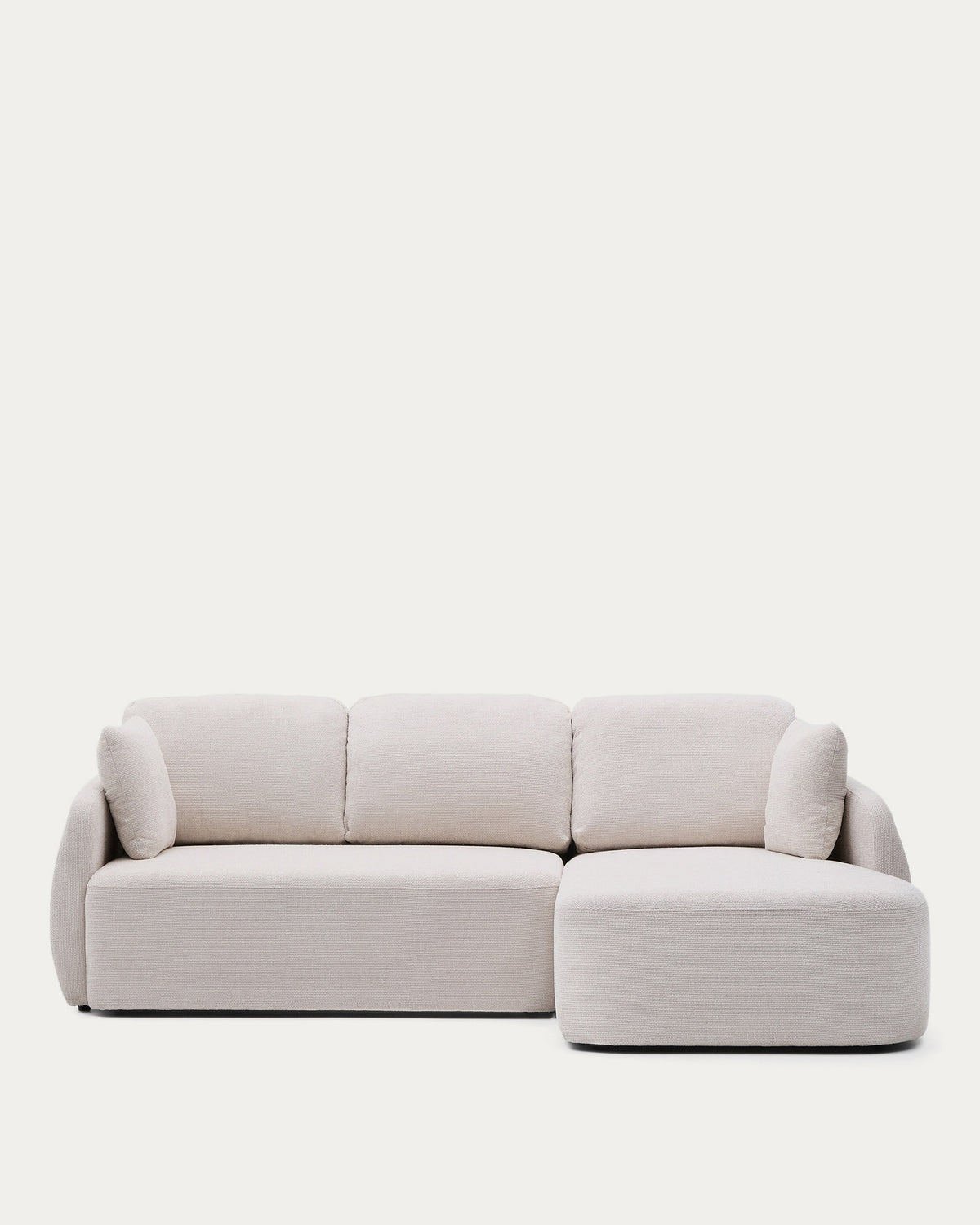 3-Sitzer-Bettsofa Laira in ecrufarbener Chenille und Chaiselongue rechts, 246 cm, FSC Mix Credit in Ecru präsentiert im Onlineshop von KAQTU Design AG. Bettsofa rechts ist von Kave Home