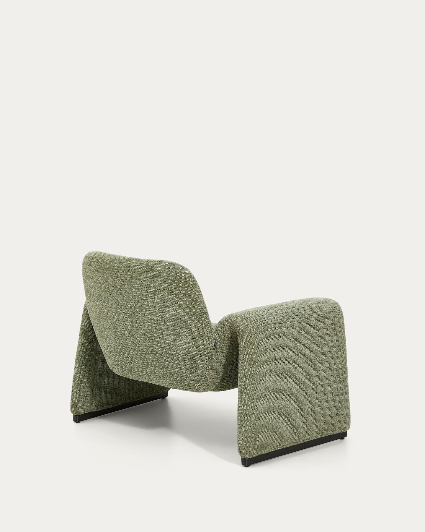 Sessel Melvia mit grüner Chenille in Hellgrün präsentiert im Onlineshop von KAQTU Design AG. Sessel ist von Kave Home