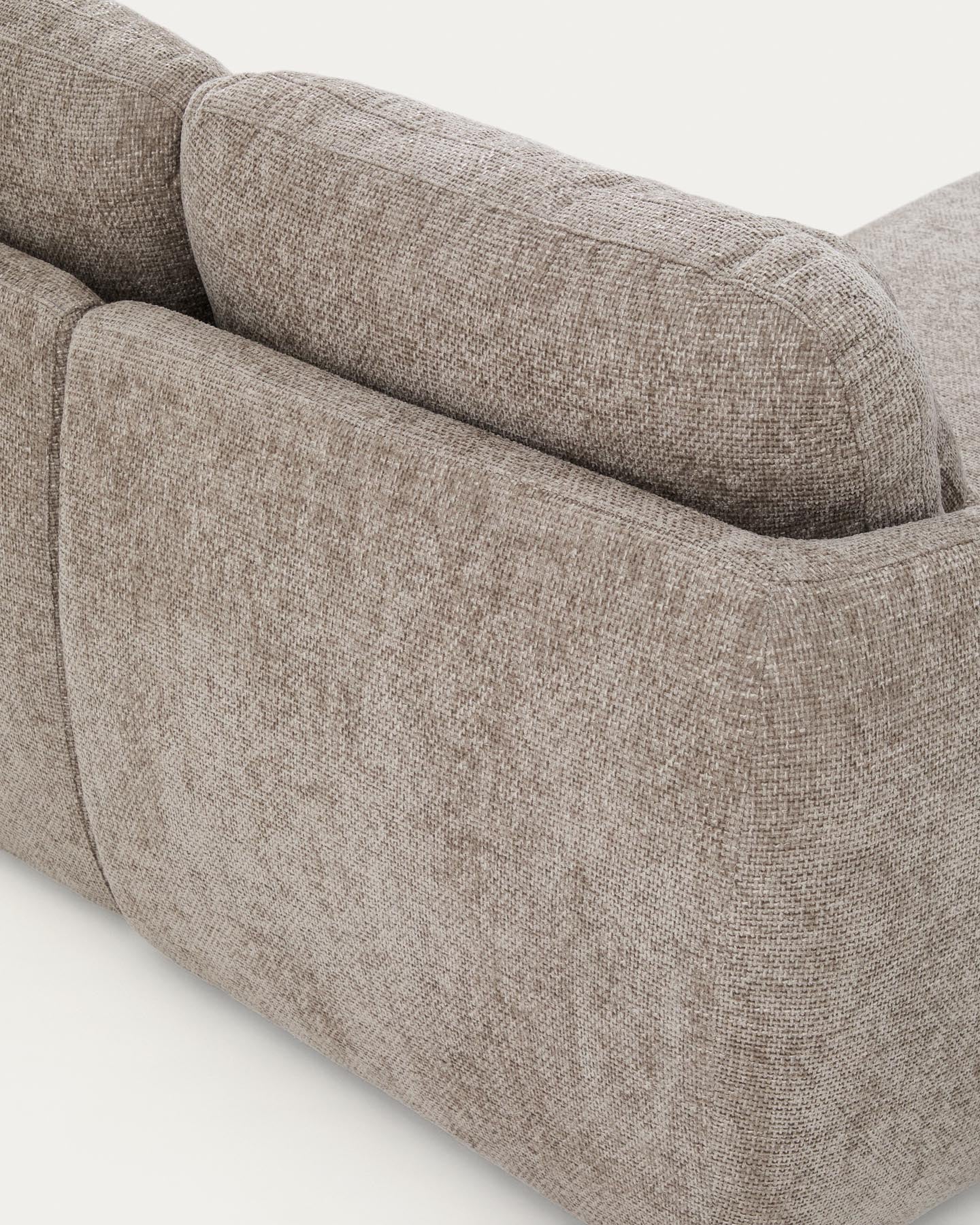 3-Sitzer-Bettsofa Laira in taupefarbener Chenille und Chaiselongue links, 246 cm, FSC Mix Credit in Taupe präsentiert im Onlineshop von KAQTU Design AG. Bettsofa ist von Kave Home