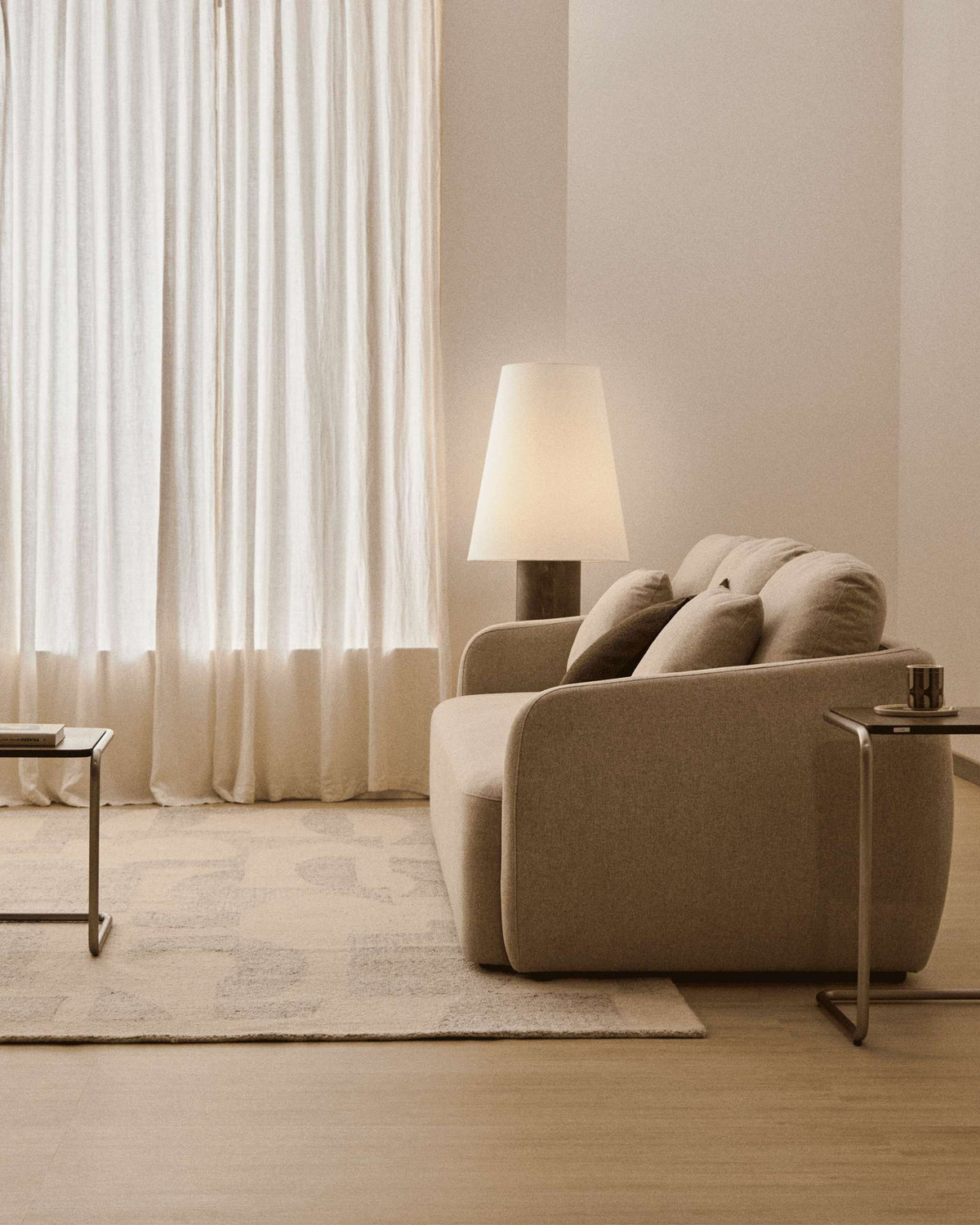 3-Sitzer-Bettsofa Laira in beiger Chenille, 218 cm, FSC Mix Credit in Beige präsentiert im Onlineshop von KAQTU Design AG. Bettsofa ist von Kave Home