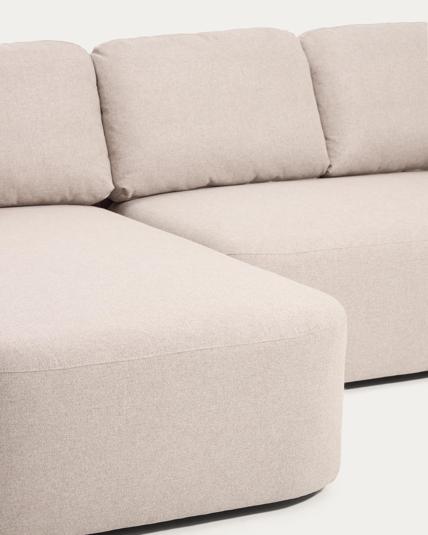 3-Sitzer-Bettsofa Laira in beiger Chenille und Chaiselongue links, 246 cm, FSC Mix Credit in Beige präsentiert im Onlineshop von KAQTU Design AG. Bettsofa ist von Kave Home