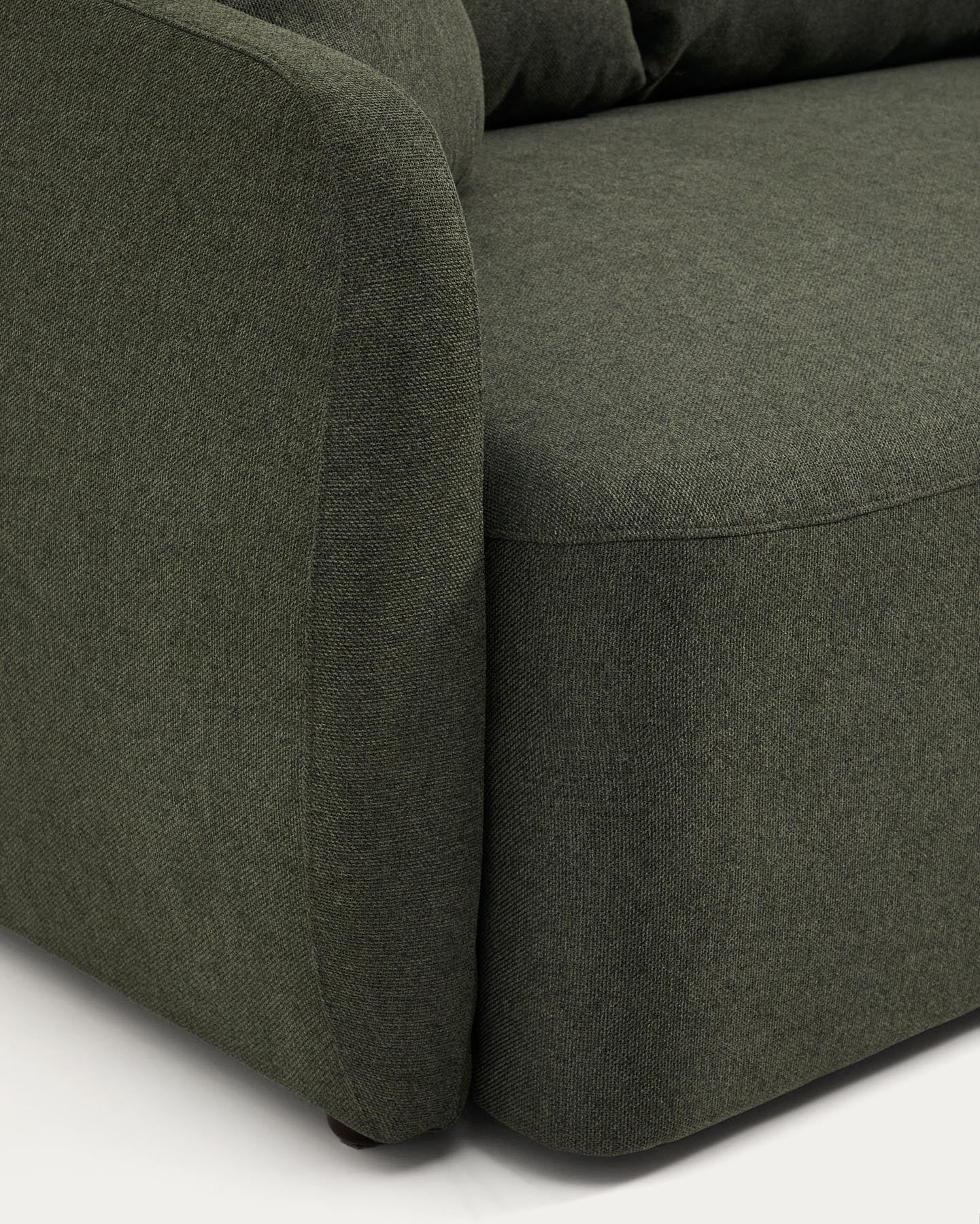 3-Sitzer-Bettsofa Laira in dunkelgrüner Chenille, 218 cm, FSC Mix Credit in Dunkelgrün präsentiert im Onlineshop von KAQTU Design AG. Bettsofa ist von Kave Home