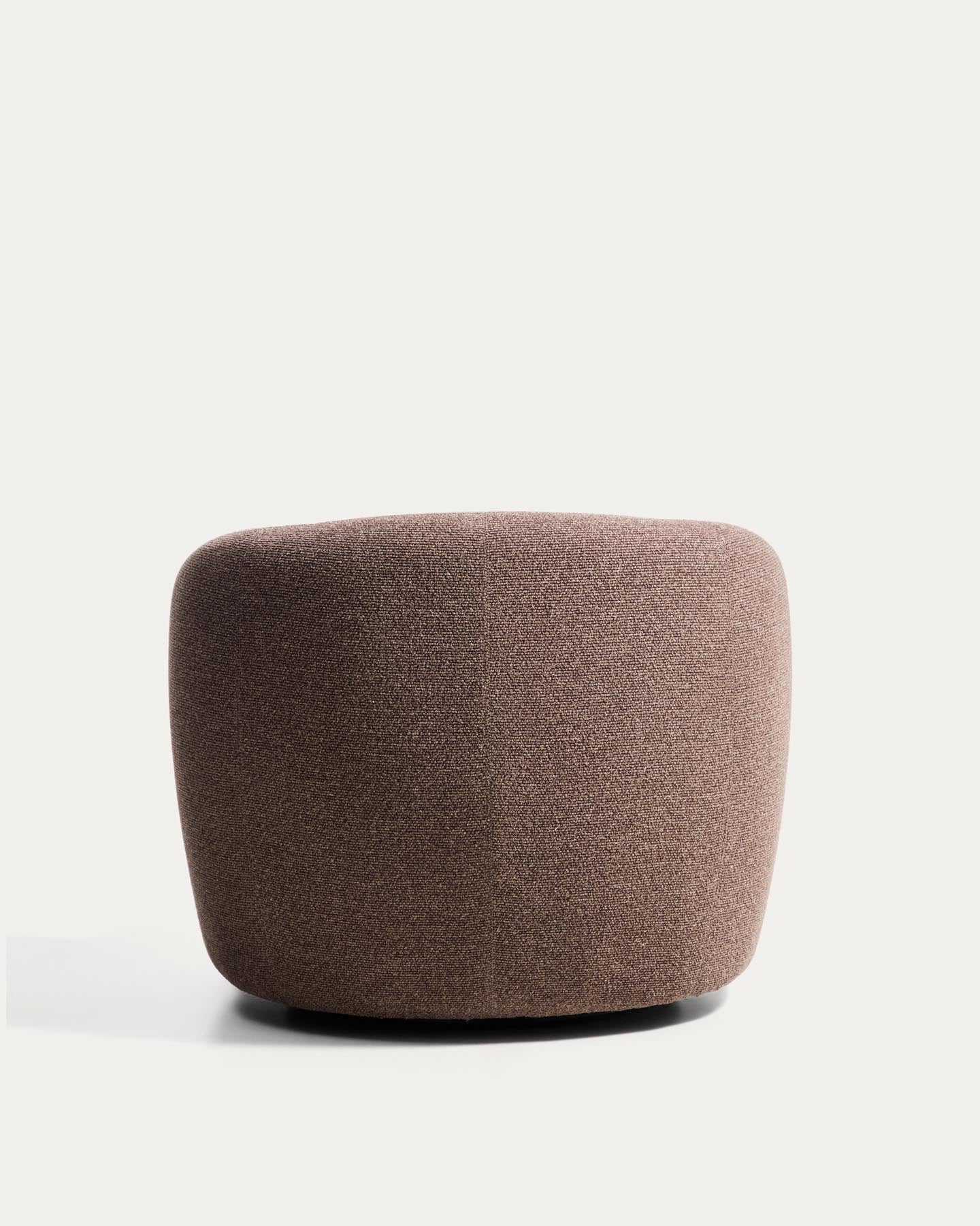 Drehsessel Odenia, schwer entflammbar mit braunem Micro-Bouclé in Dunkelbraun präsentiert im Onlineshop von KAQTU Design AG. Drehsessel ist von Kave Home