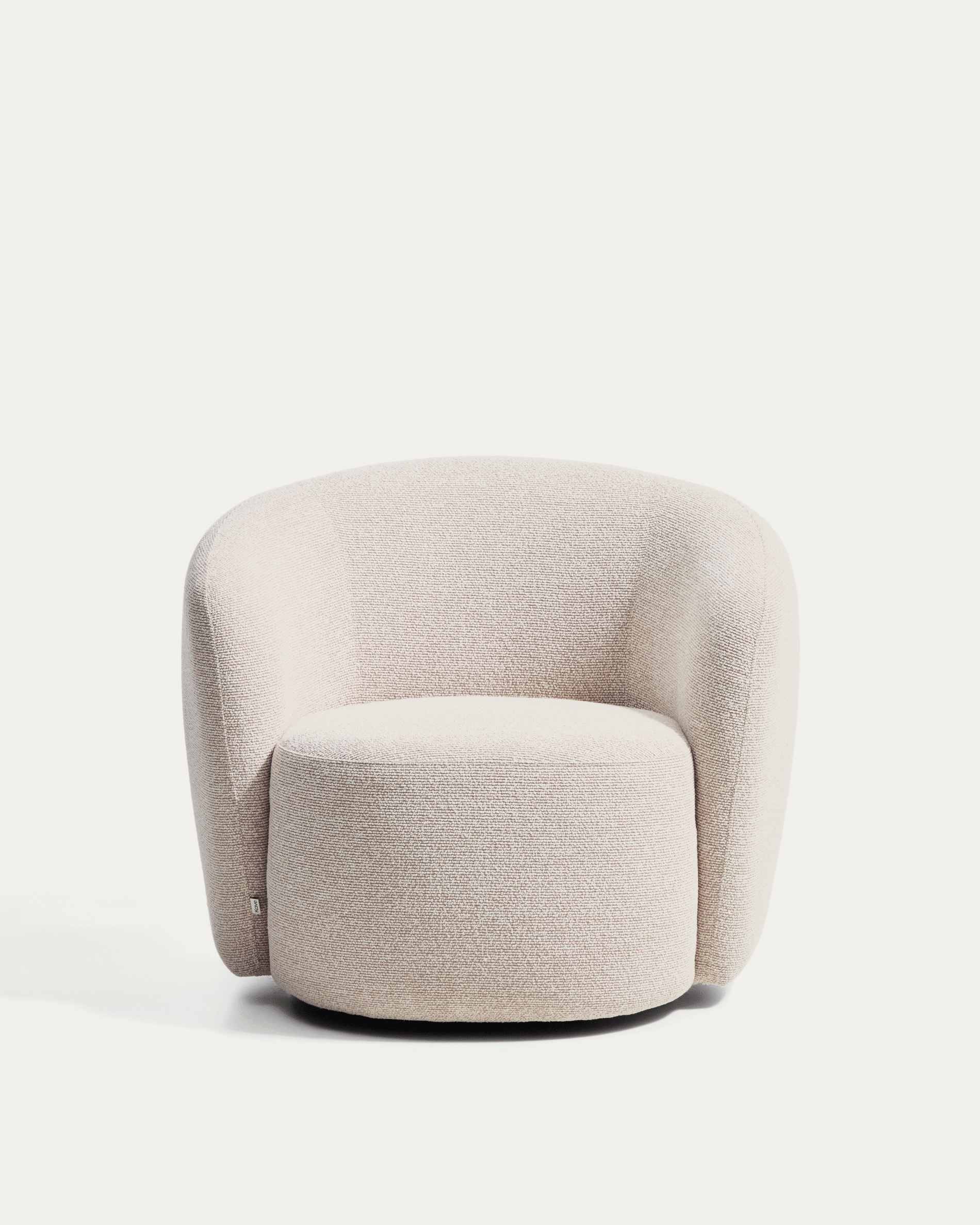 Drehsessel Odenia, schwer entflammbar mit beigem Micro-Bouclé in Beige präsentiert im Onlineshop von KAQTU Design AG. Drehsessel ist von Kave Home