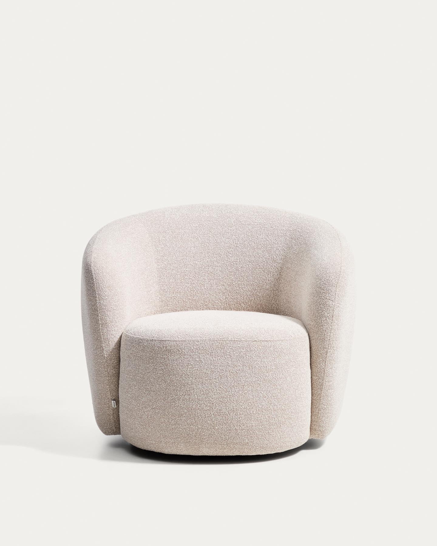 Drehsessel Odenia mit beigem Micro-Bouclé in Beige präsentiert im Onlineshop von KAQTU Design AG. Drehsessel ist von Kave Home