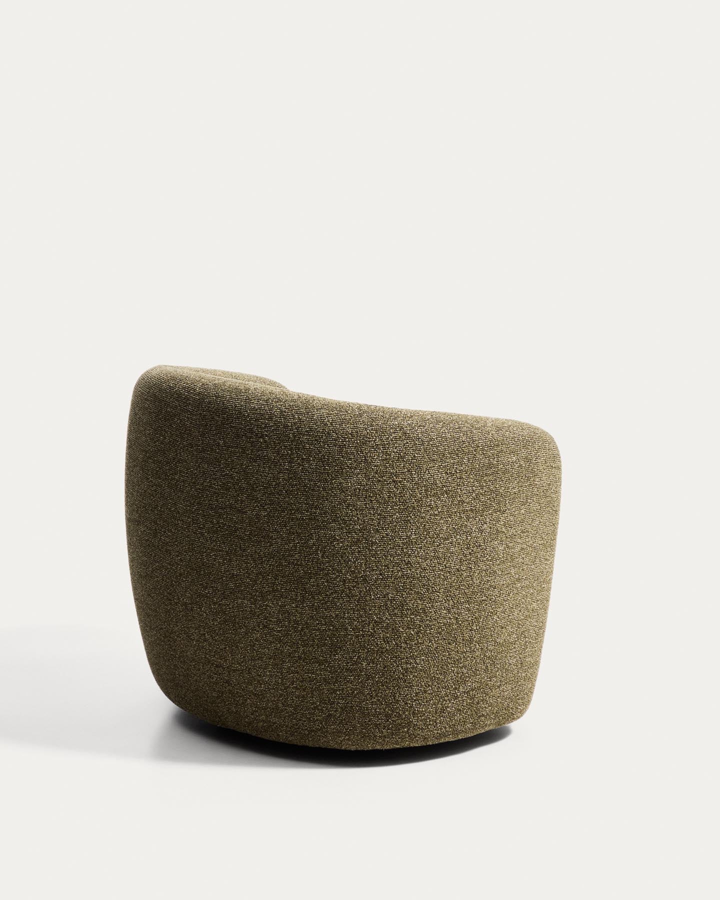 Drehsessel Odenia mit olivgrünem Micro-Bouclé in Grün präsentiert im Onlineshop von KAQTU Design AG. Drehsessel ist von Kave Home