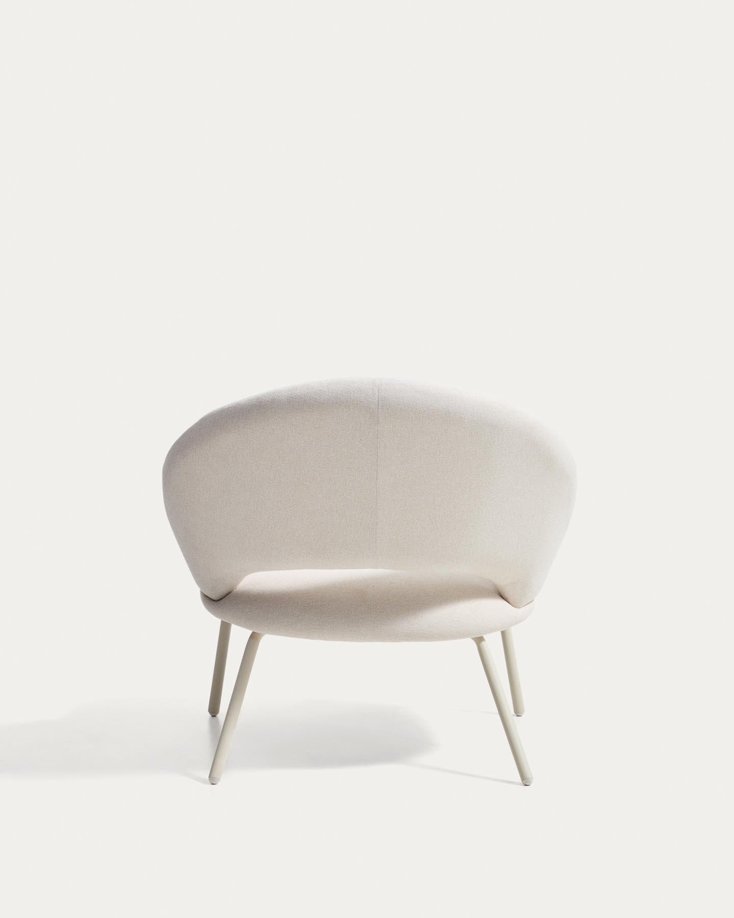Sessel Bonali mit beiger Chenille und beigen Metallbeinen, FSC Mix Credit  in Beige präsentiert im Onlineshop von KAQTU Design AG. Sessel ist von Kave Home