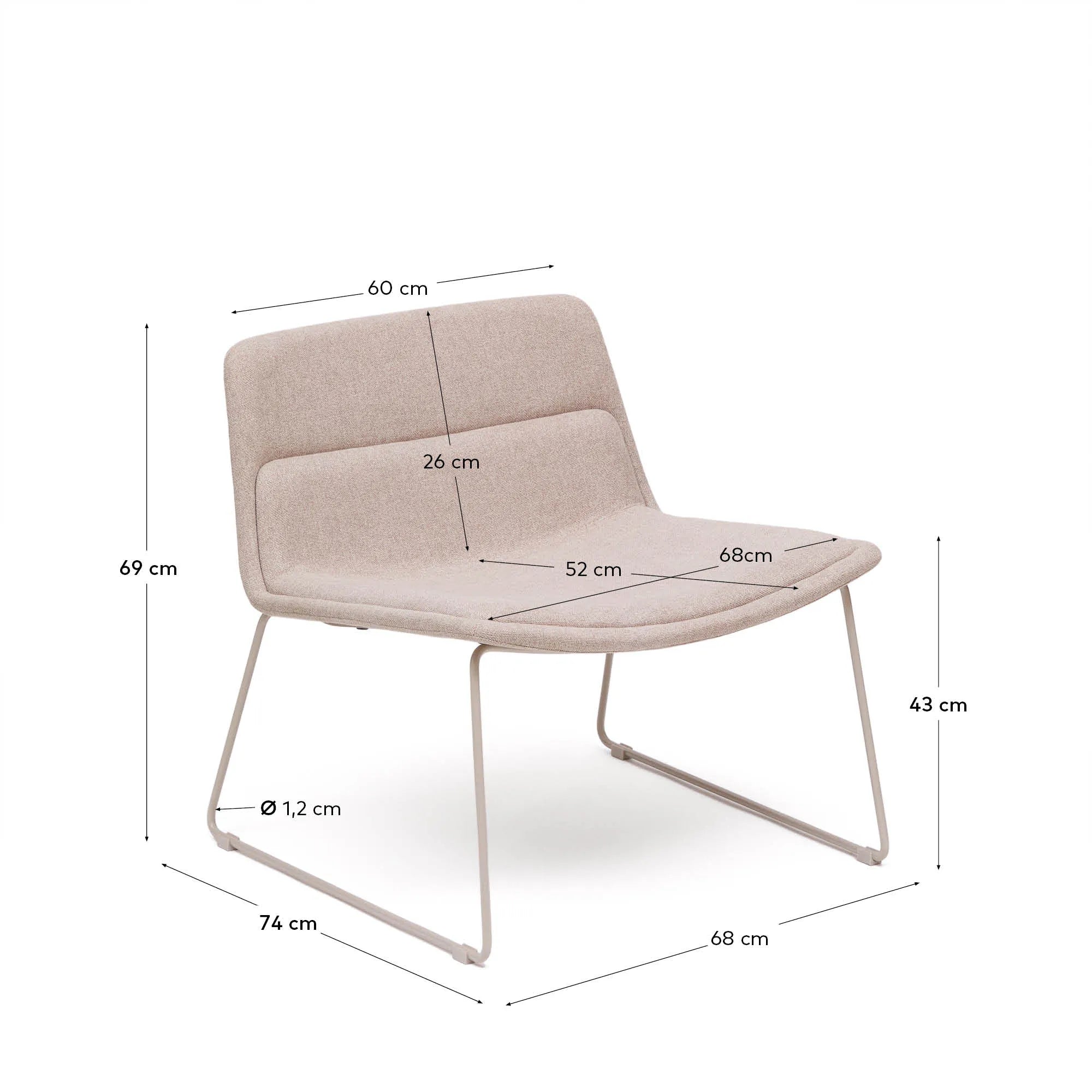 Eleganter Sessel Zahara in Beige: Stilvoll, komfortabel, umweltfreundlich und stabil – ideal für jedes Zuhause.